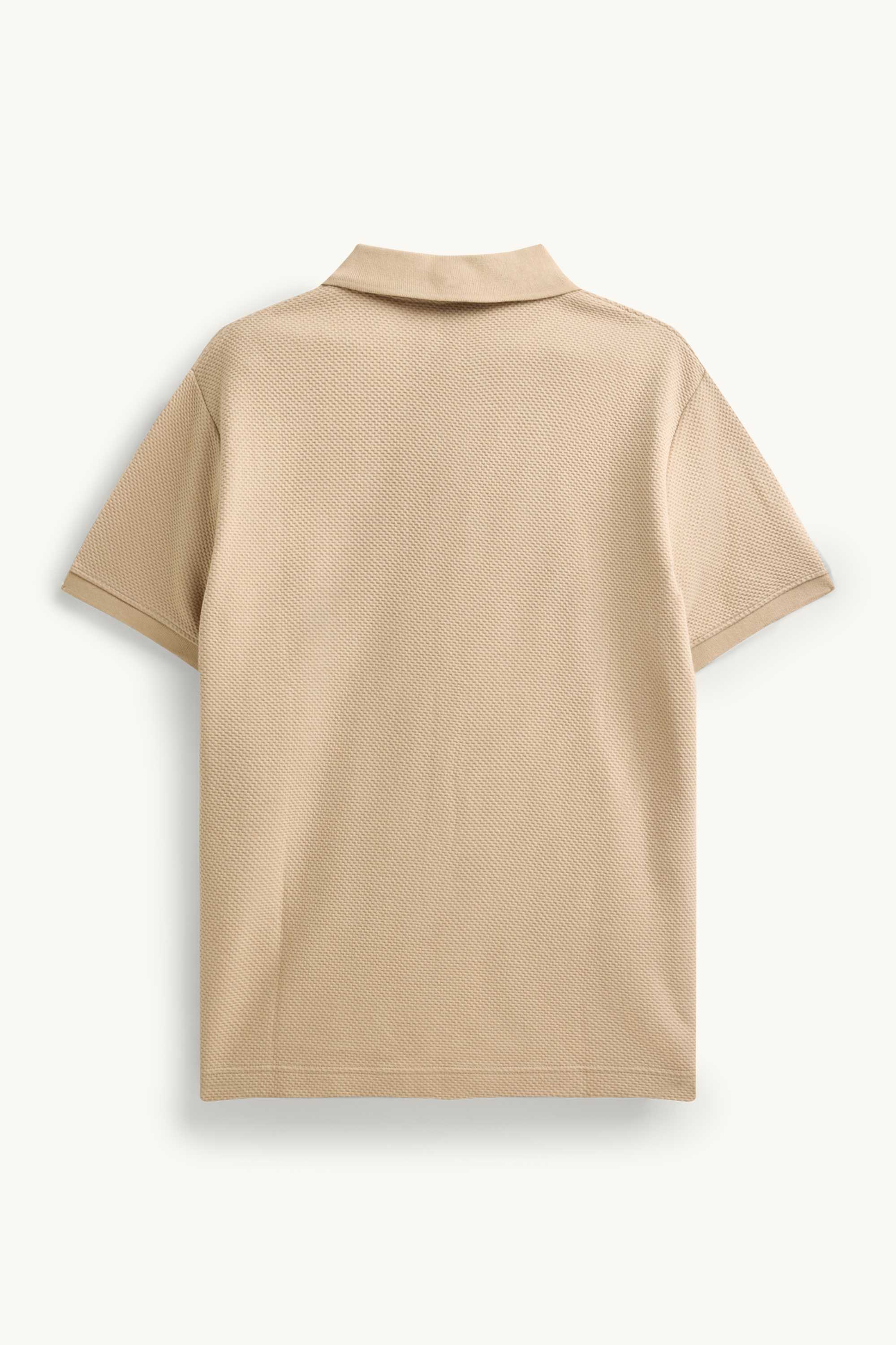 Polo shirt - regular fit - textured beige