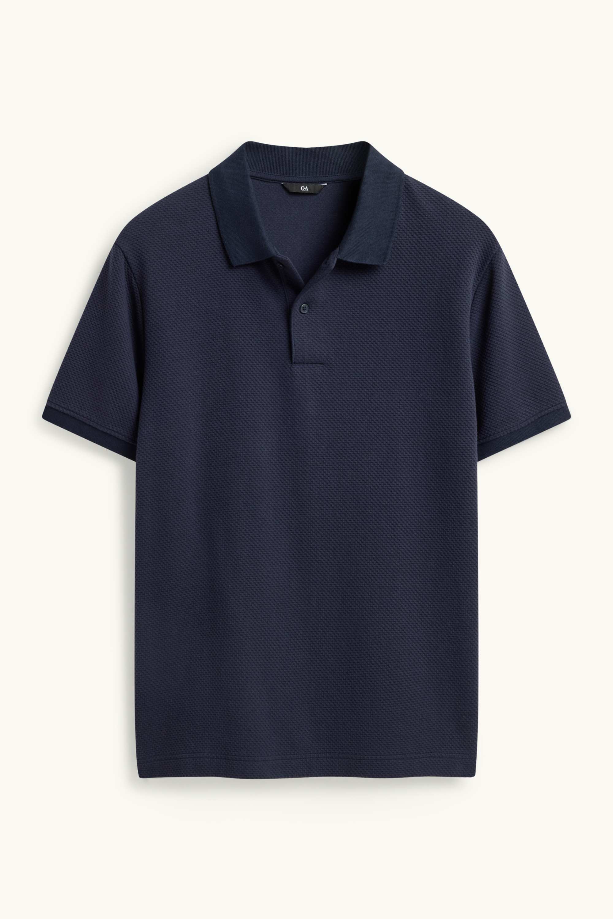 Polo shirt - regular fit - textured dark blue