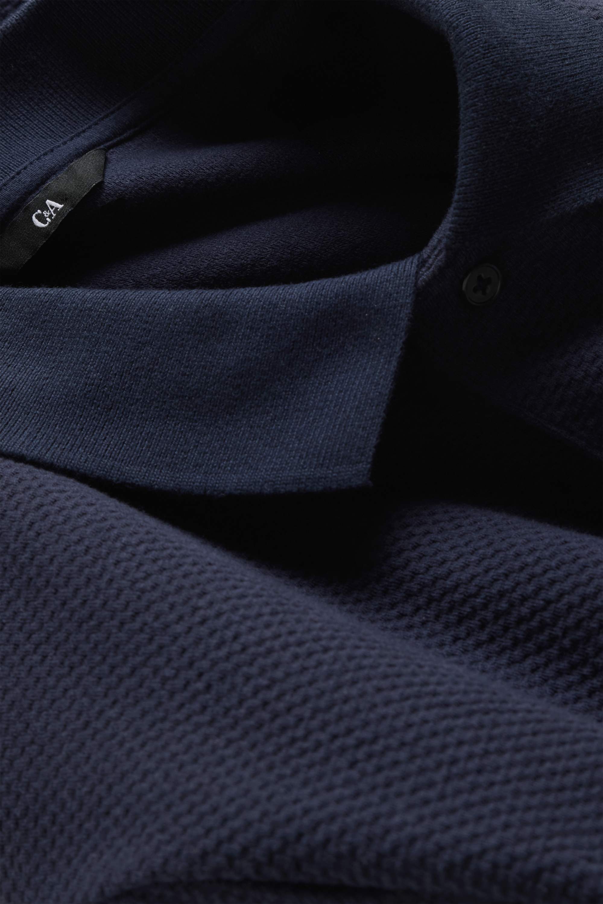 Polo shirt - regular fit - textured dark blue