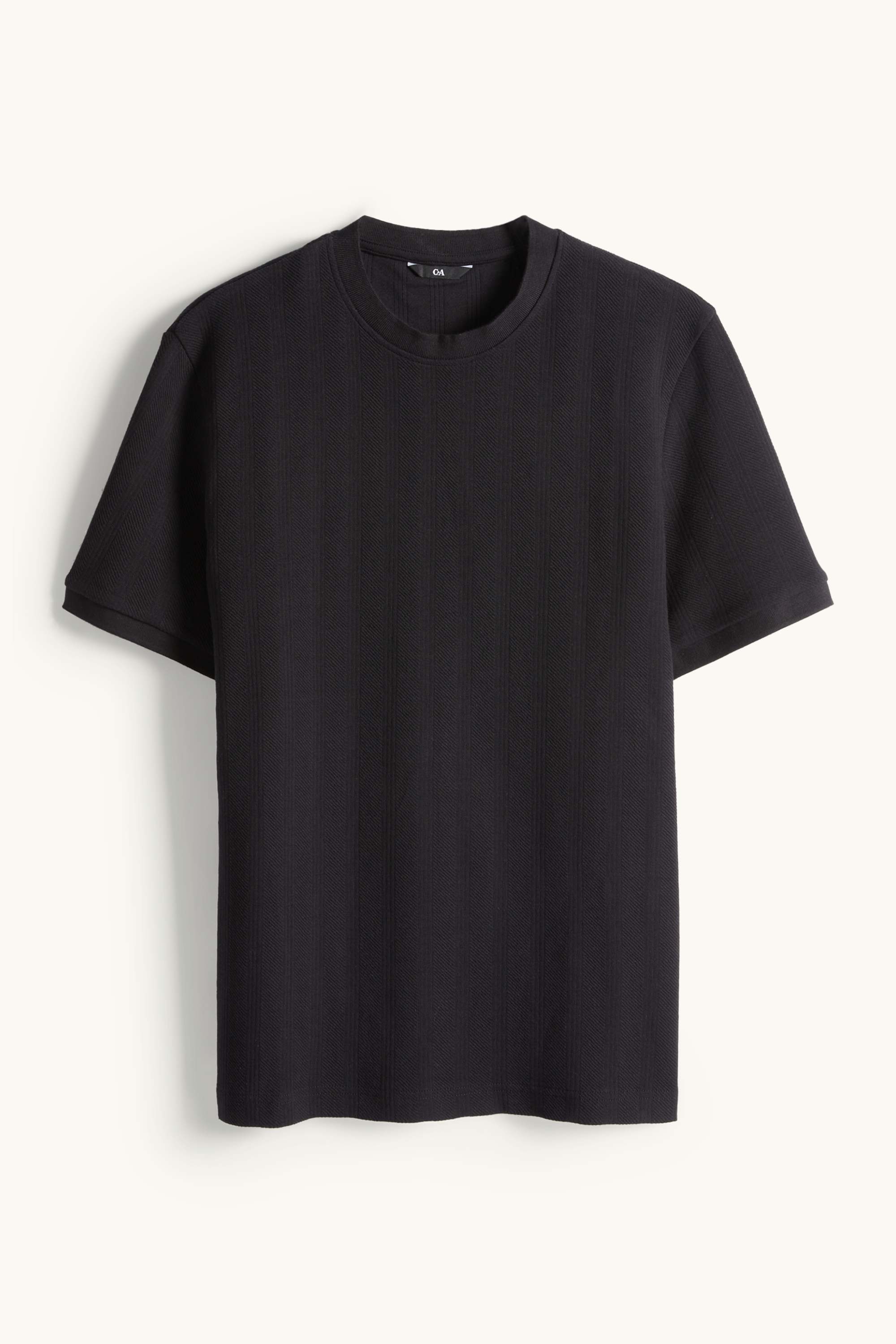 T-shirt - regular fit - textured black