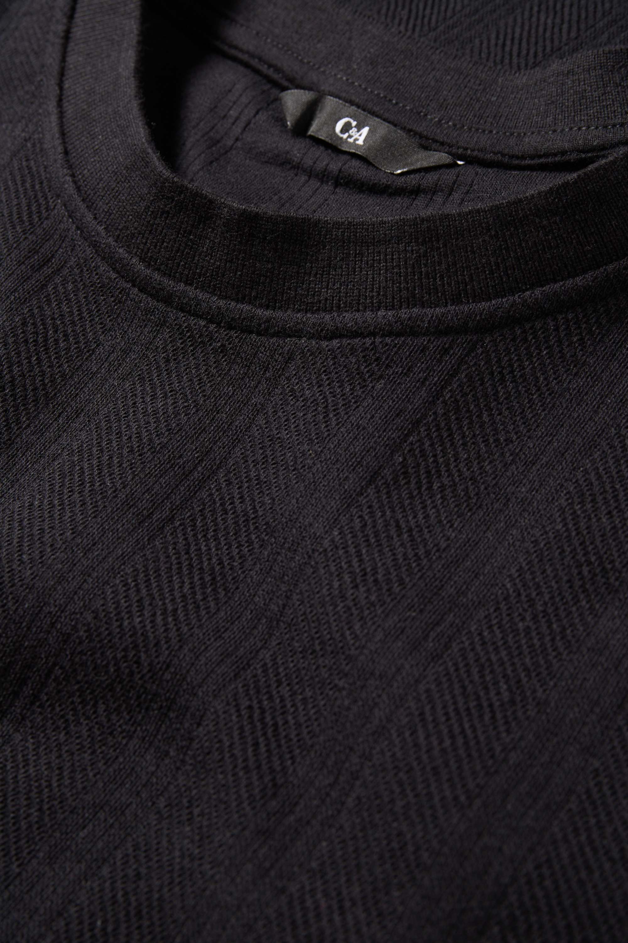 T-shirt - regular fit - textured black