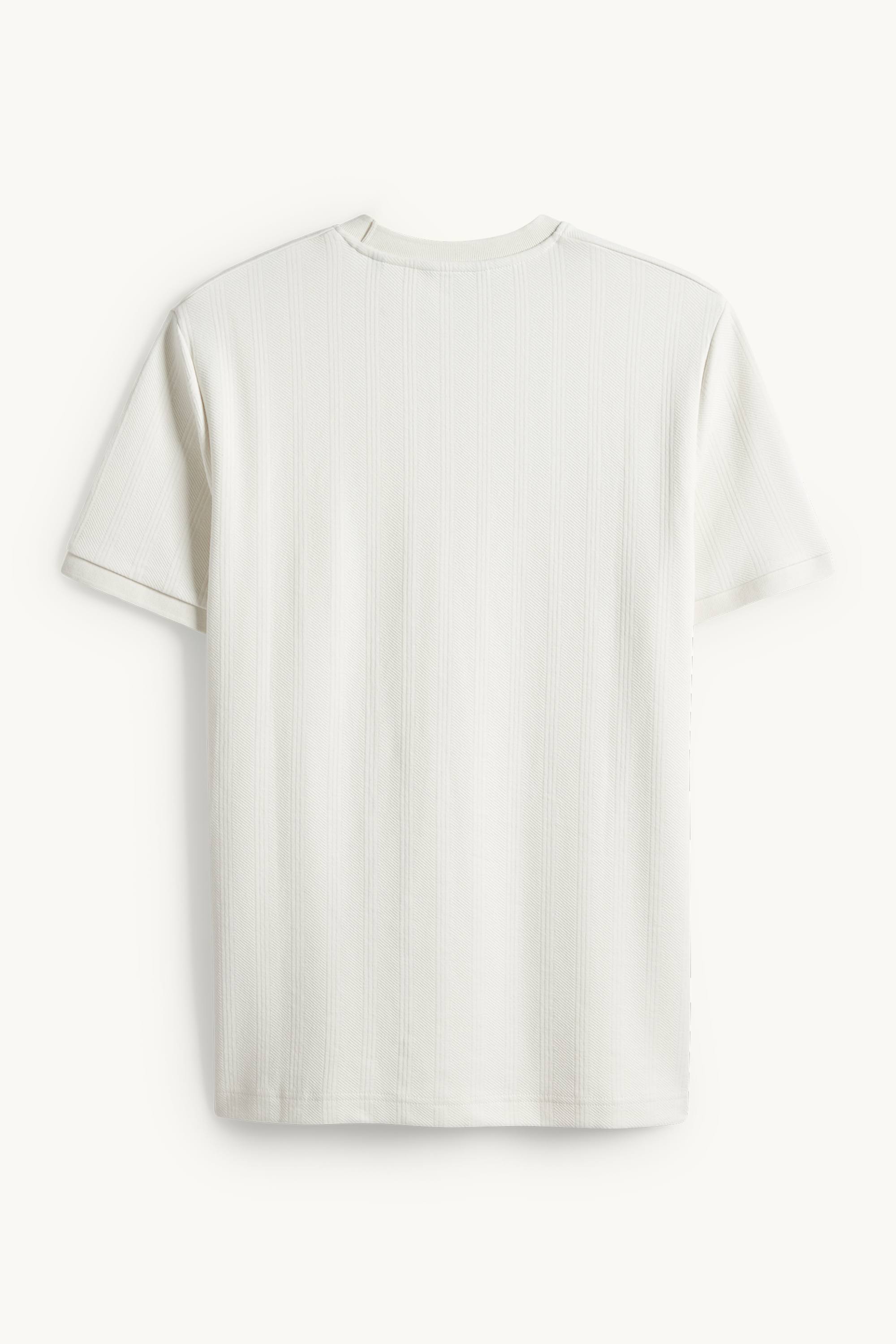 T-shirt - regular fit - textured cremewhite