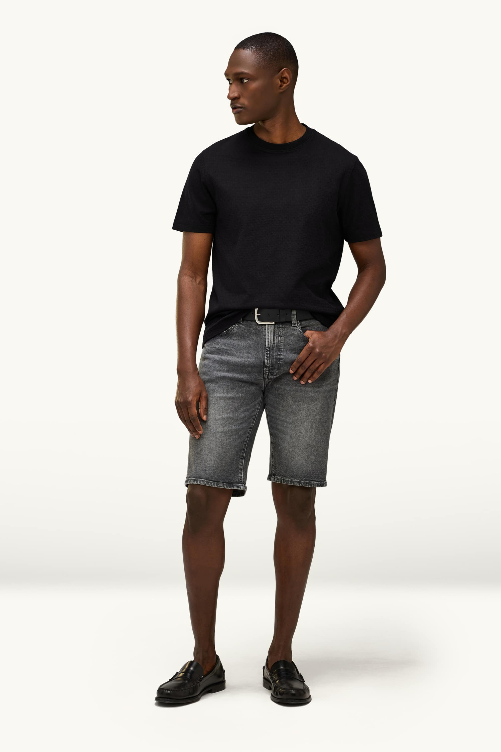 T-shirt - regular fit - textured black