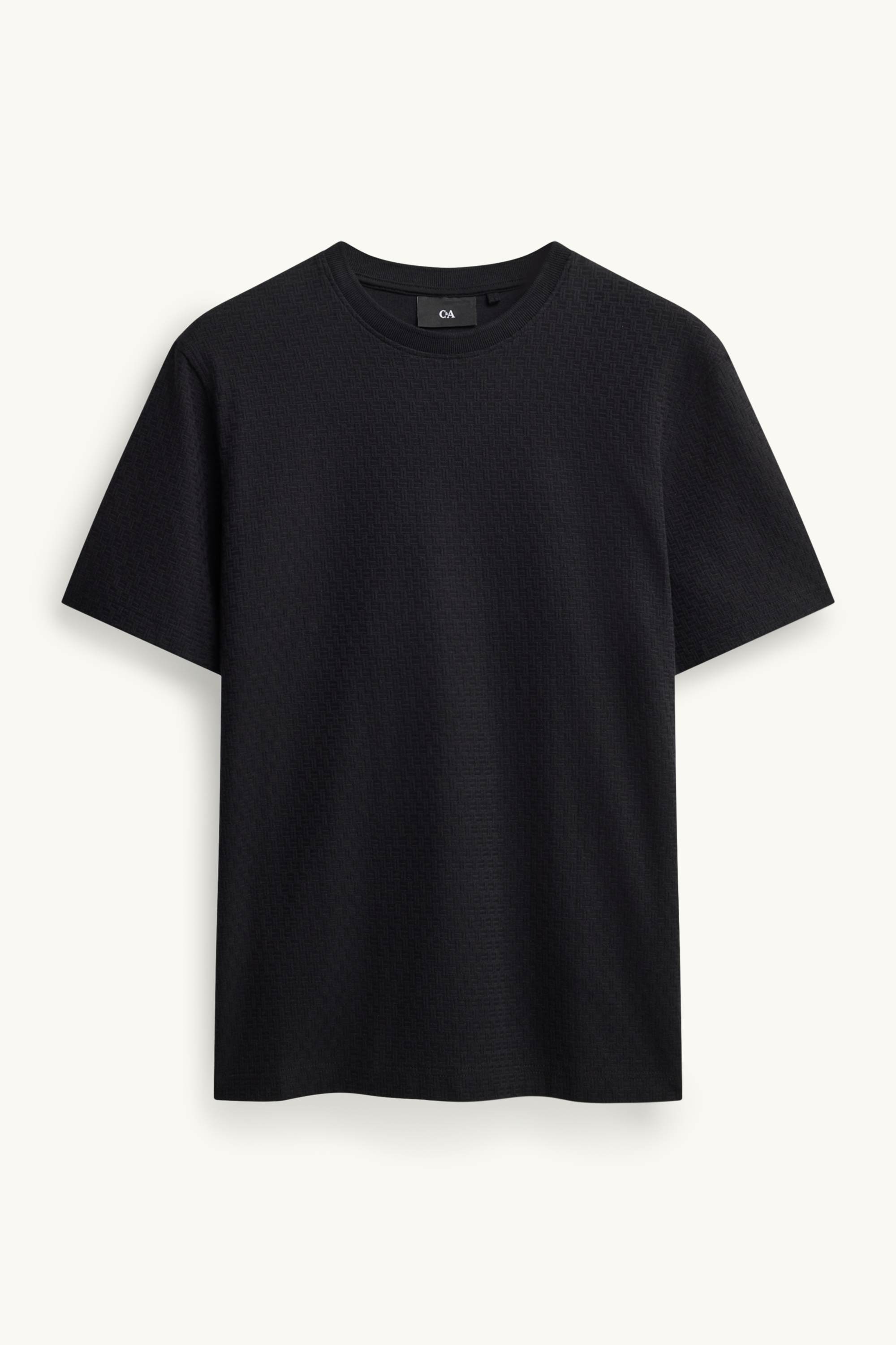 T-shirt - regular fit - textured black
