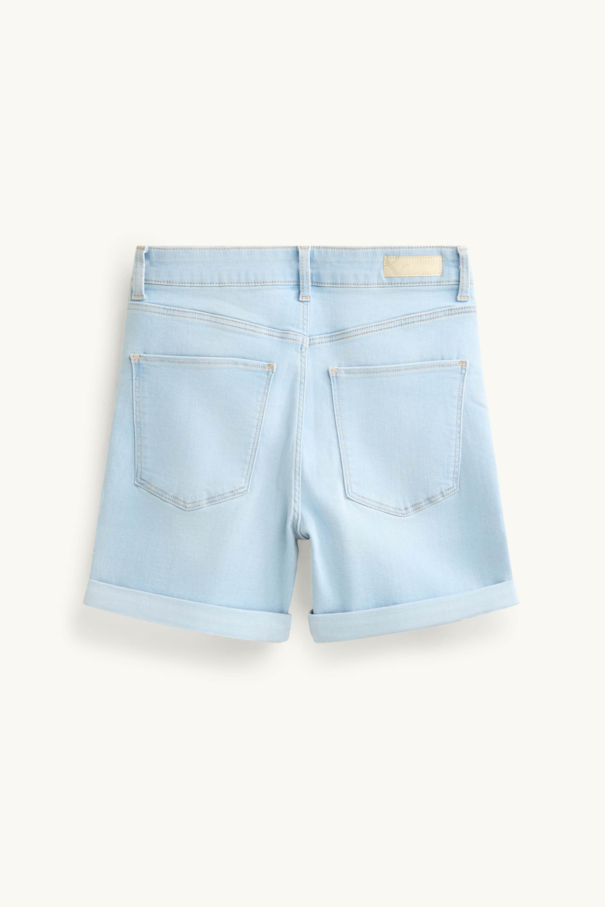 Denim shorts - mid-rise waist - LYCRA® denim-light blue