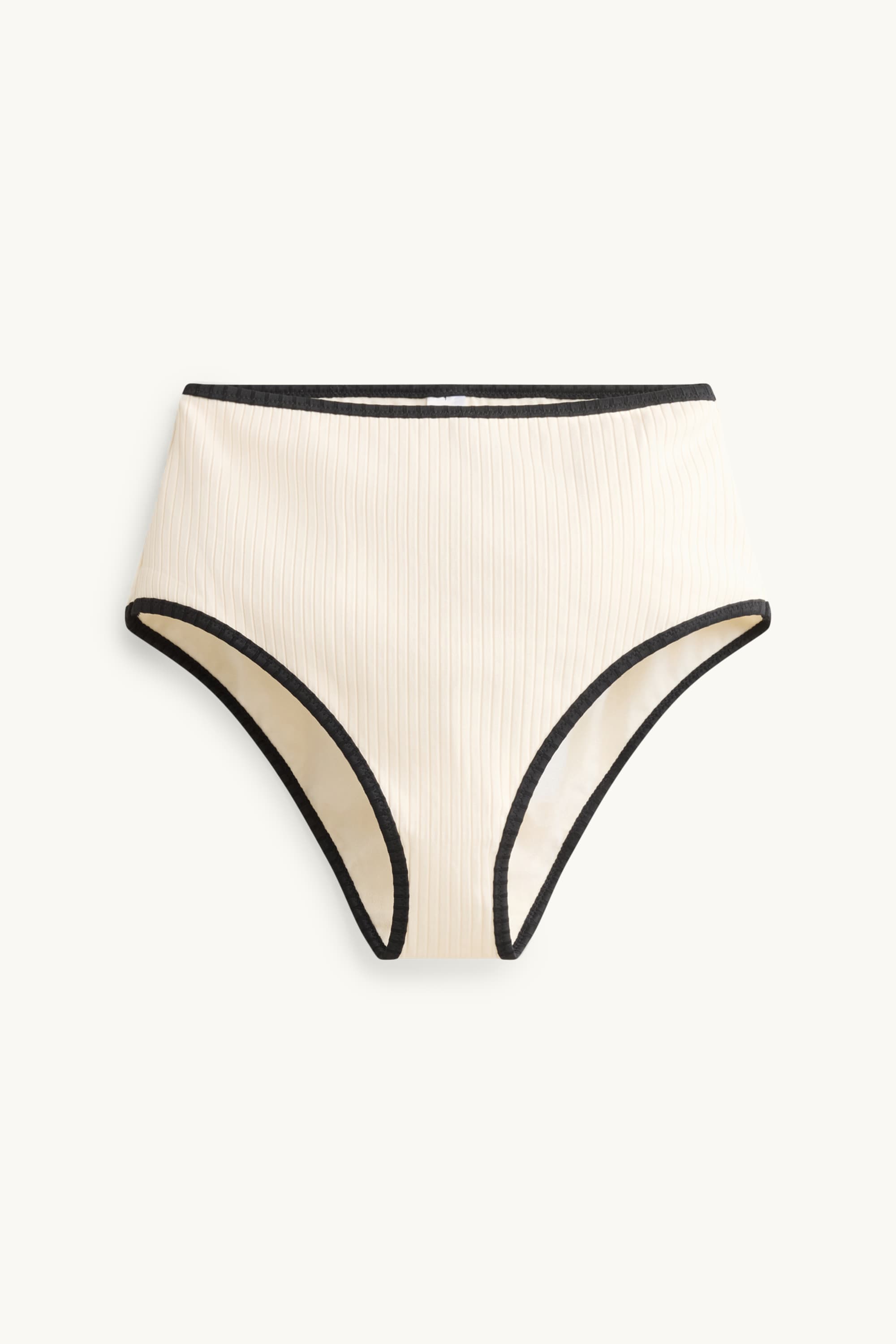 Bikini bottoms - high waist - ribbed - LYCRA® XTRA LIFE™ creme