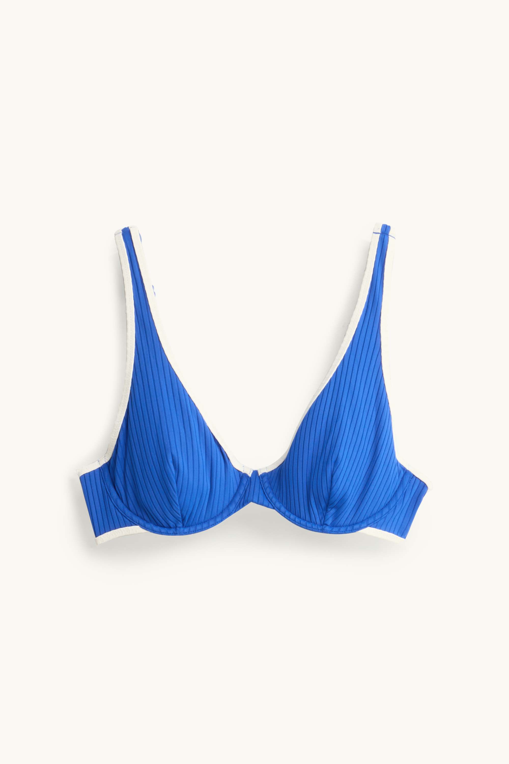 Underwire bikini top - ribbed - LYCRA® XTRA LIFE™ blue