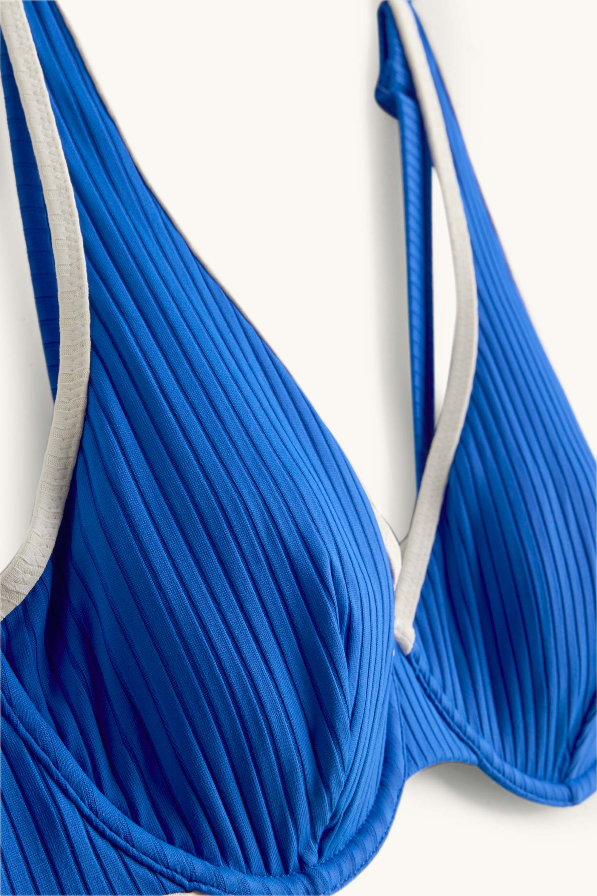 Underwire bikini top - ribbed - LYCRA® XTRA LIFE™ blue