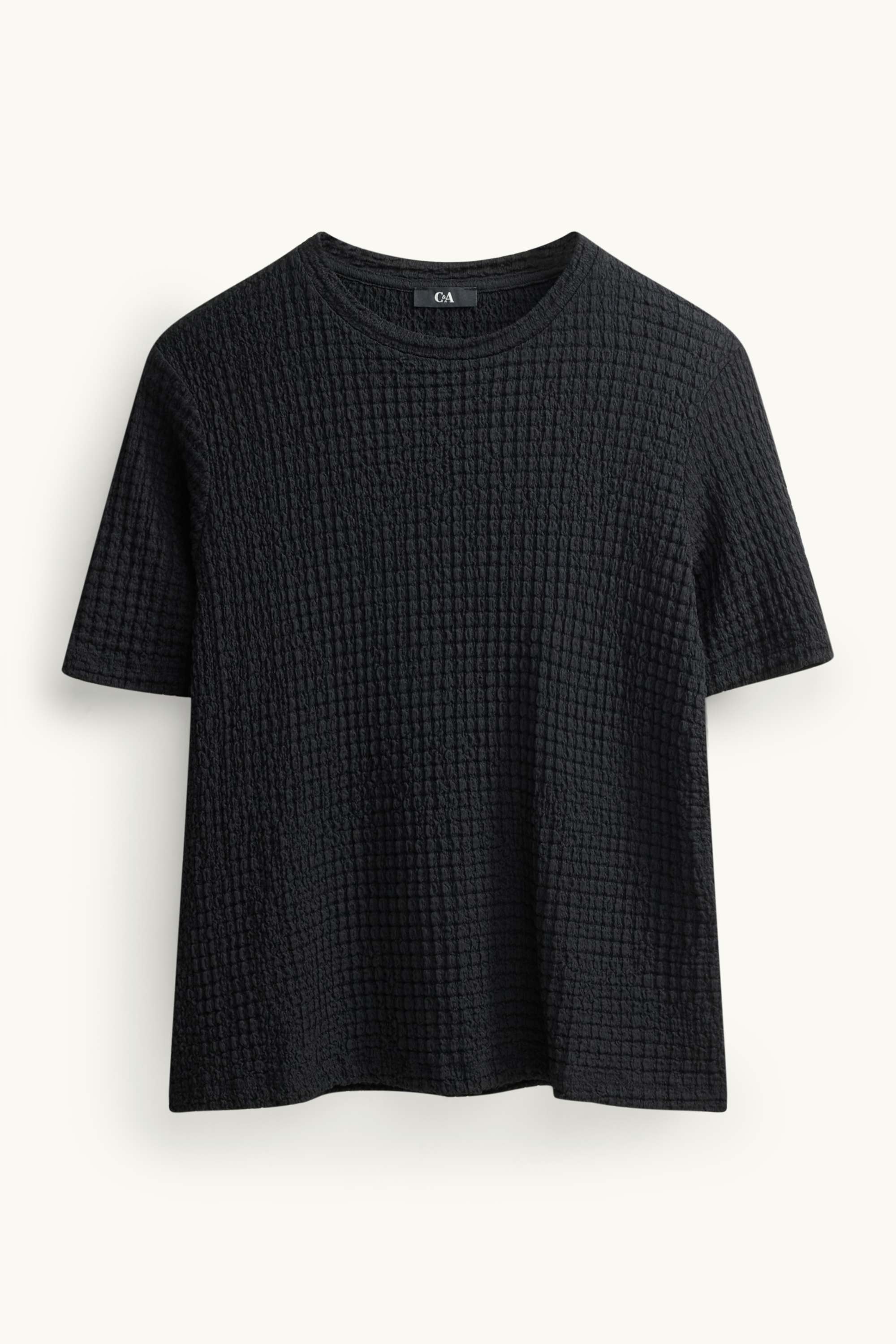 T-shirt - regular fit - textured black
