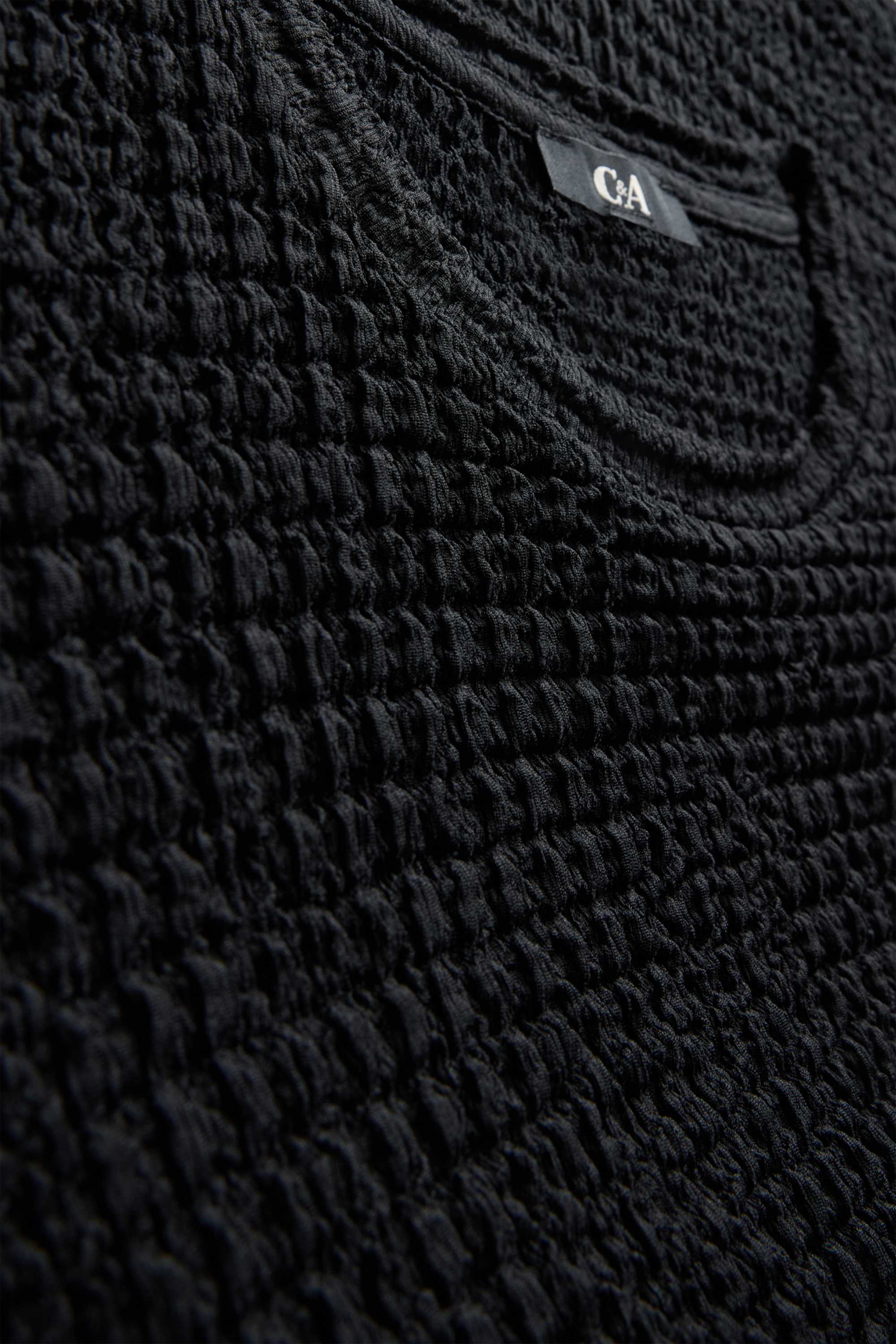 T-shirt - regular fit - textured black