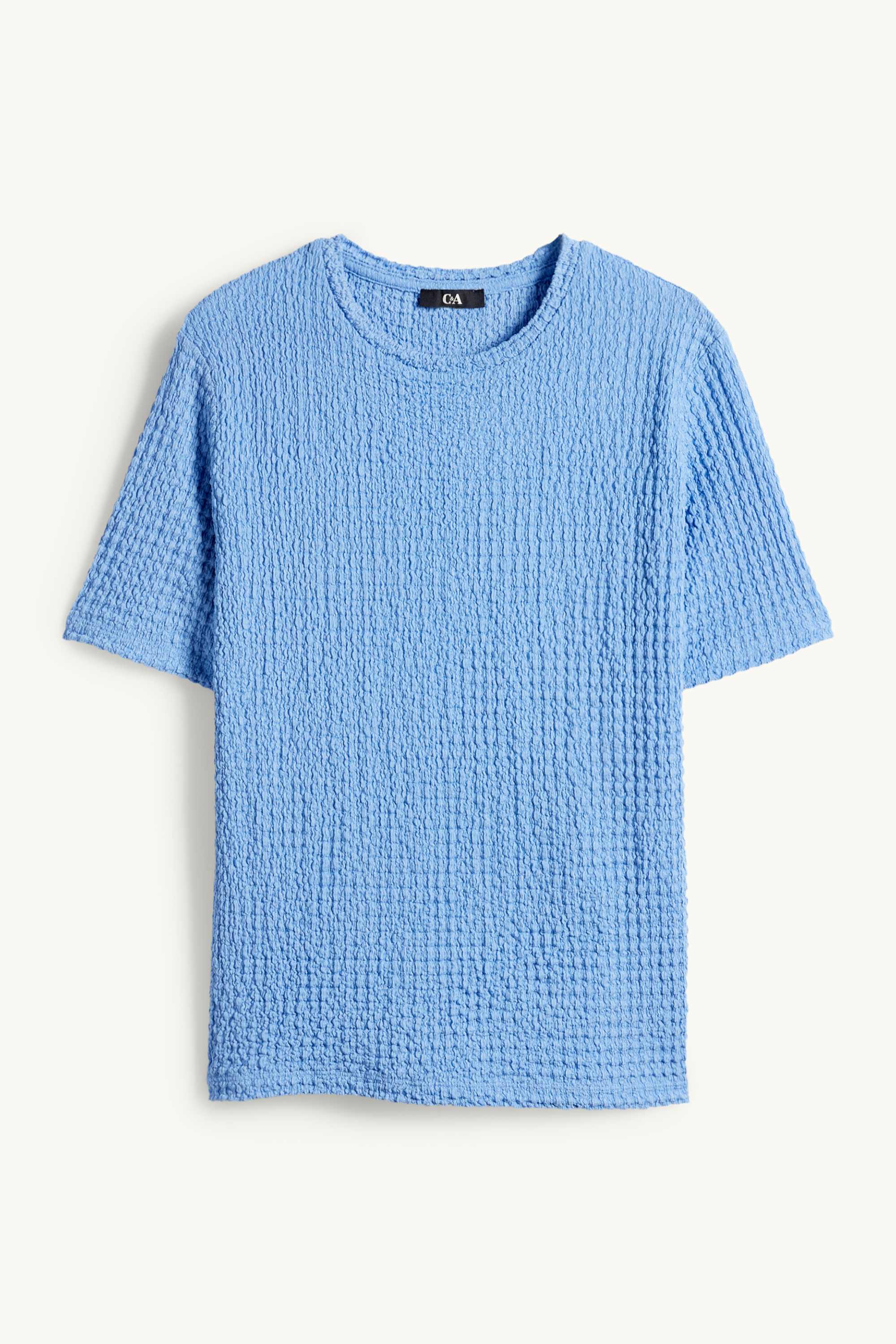 T-shirt - regular fit - textured blue