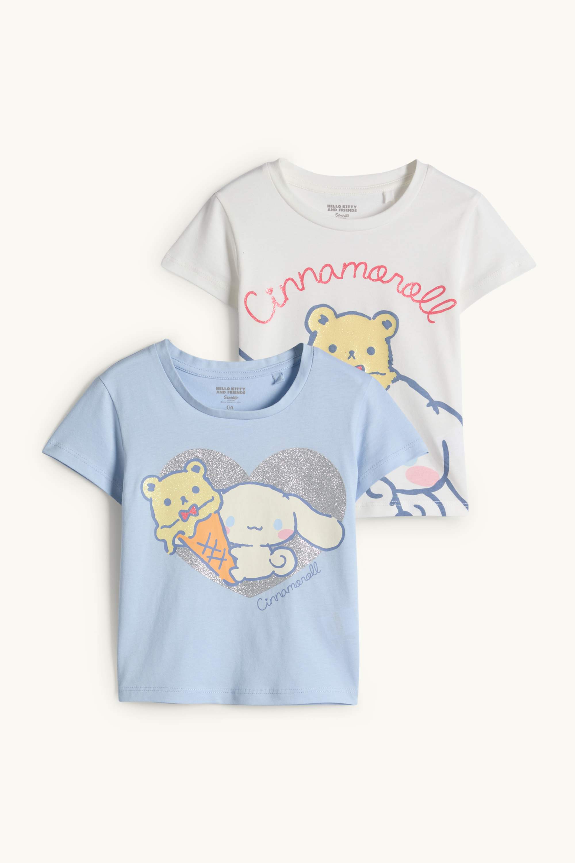 Multipack of 2 - Cinnamoroll - short sleeve T-shirt - shiny white / light blue