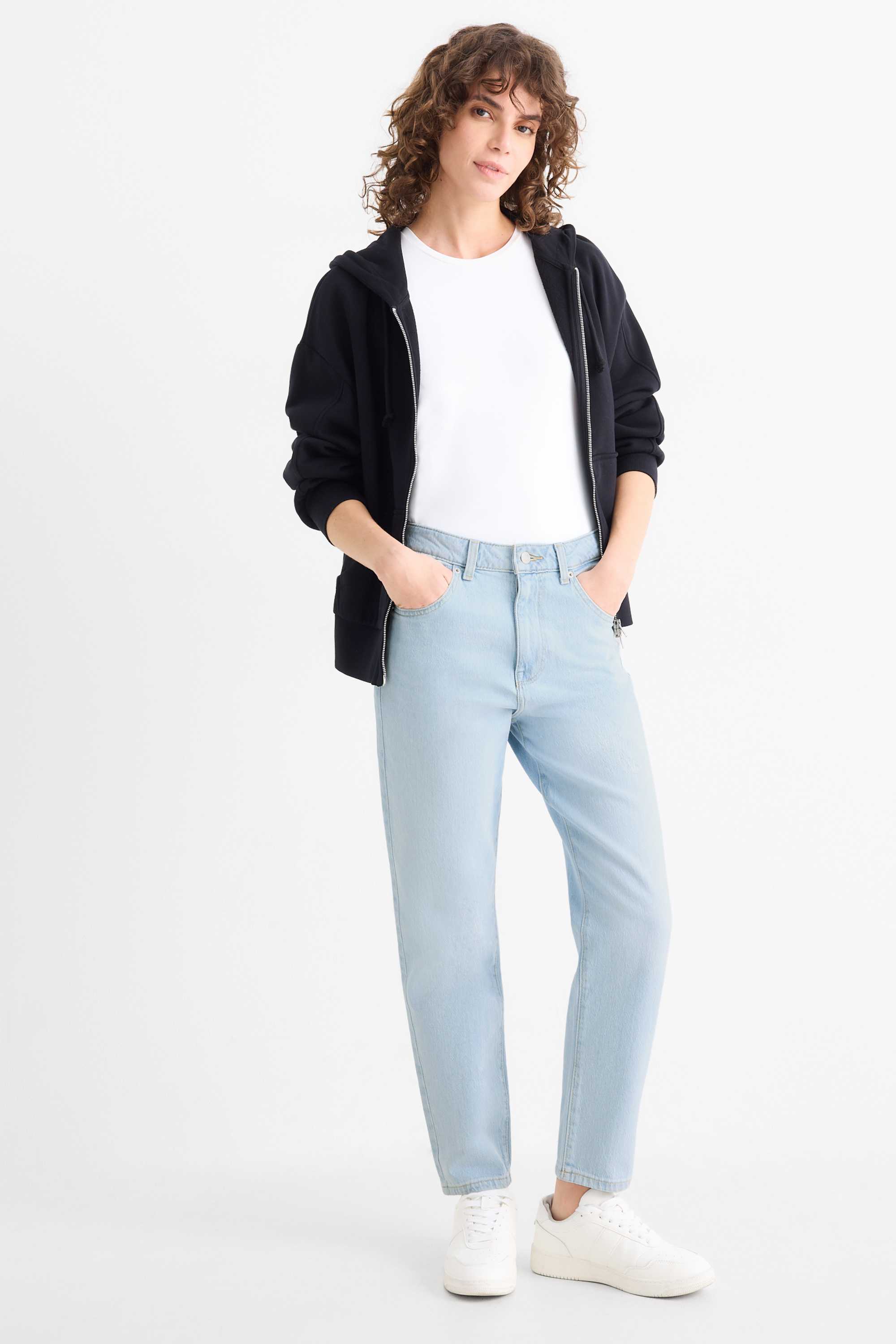 Mom jeans - high waist - LYCRA® light blue