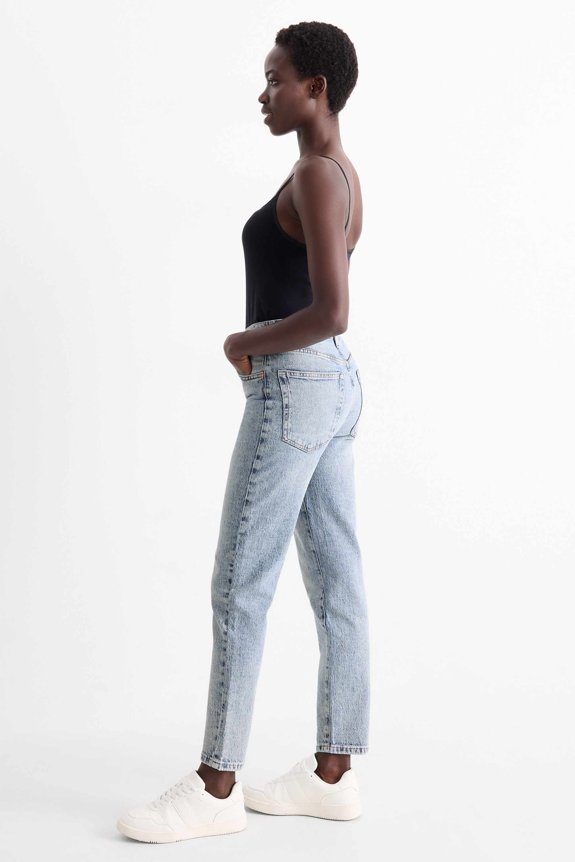 Mom jeans - high waist - LYCRA® denim-light blue
