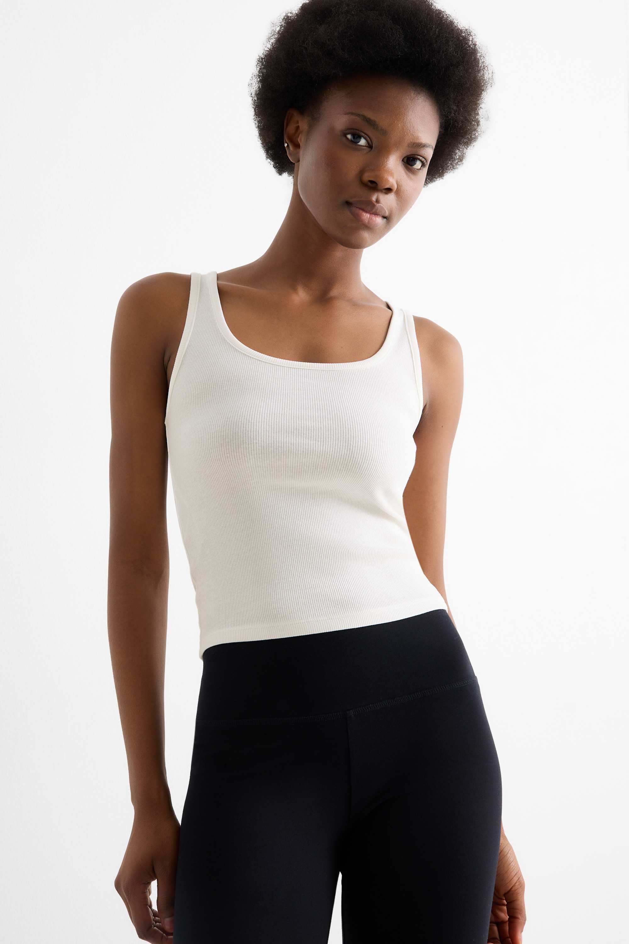 Top - ribbed white