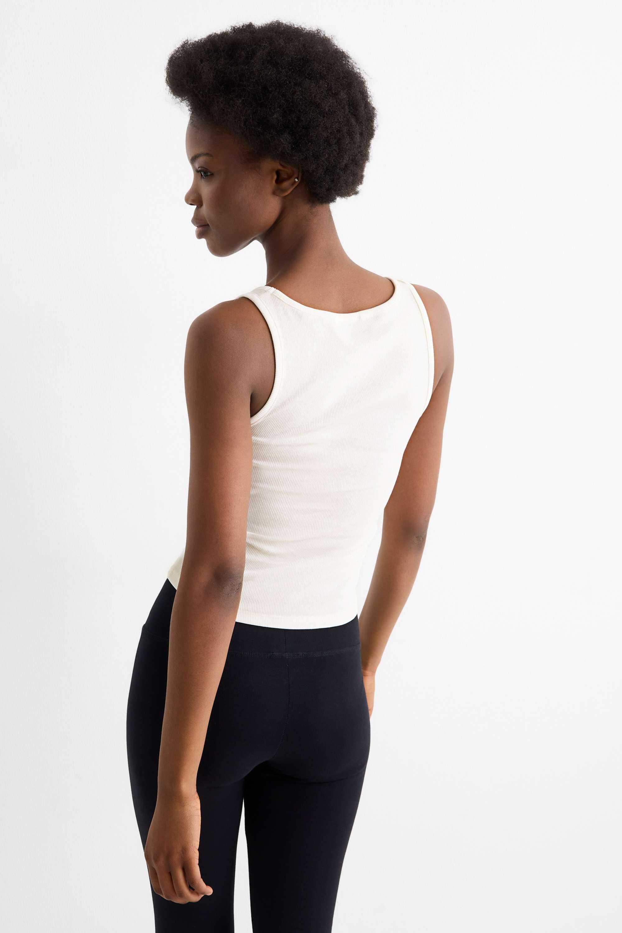 Top - ribbed white