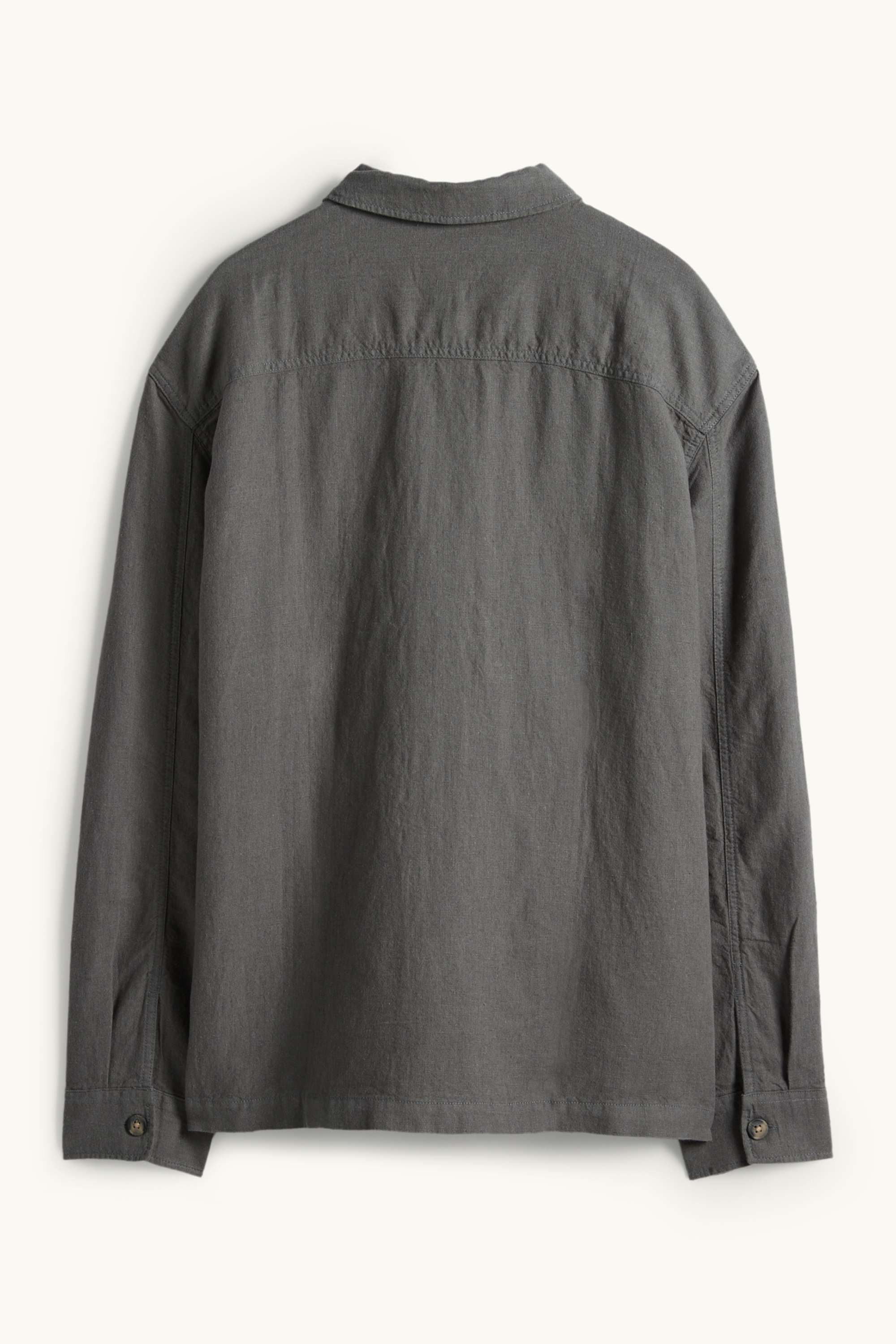 Shirt jacket - regular fit - kent collar - linen blend green