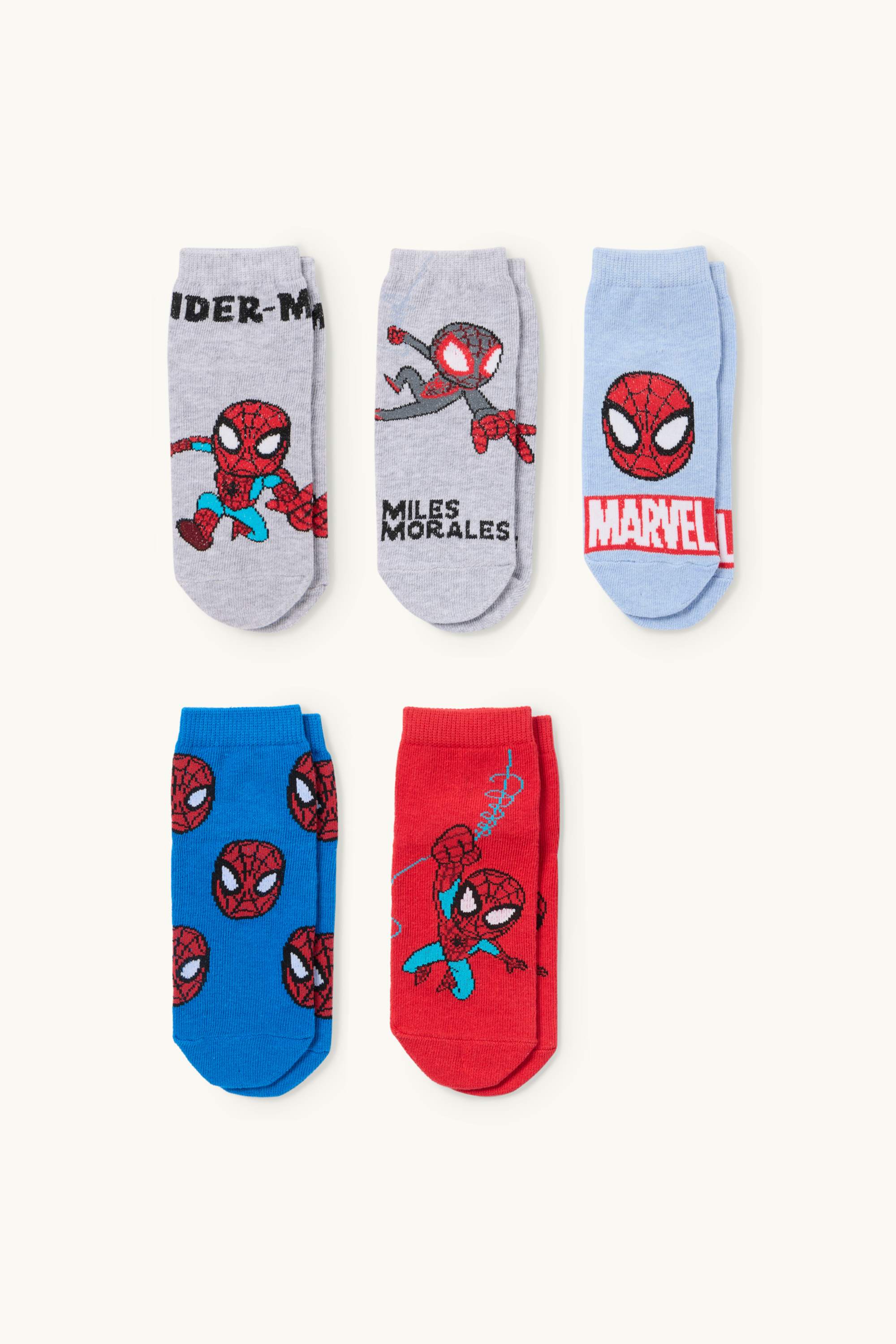 Multipack of 5 - Spider-Man - socks with motif white / red