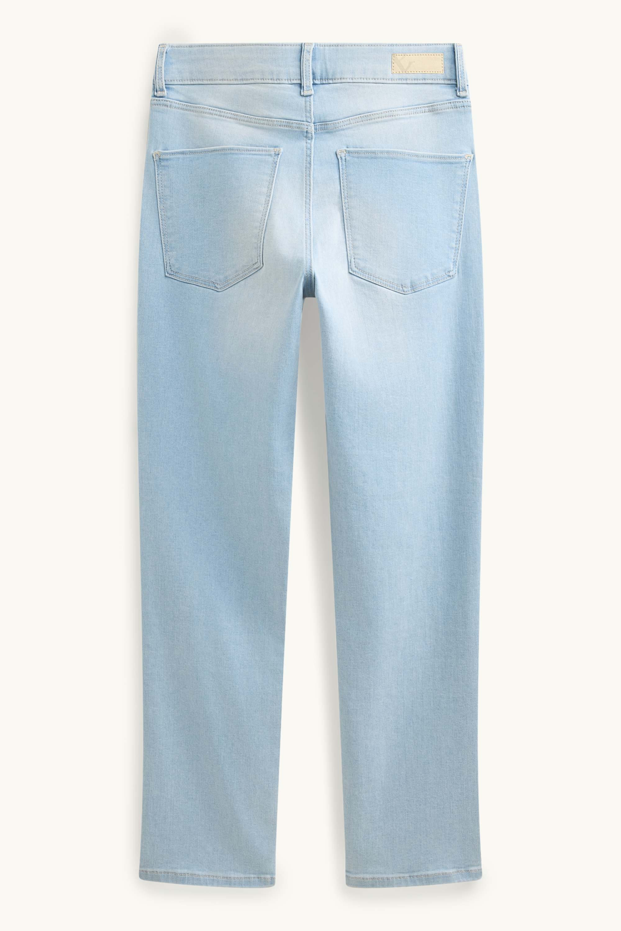 Cropped slim jeans - mid-rise waist denim-light blue