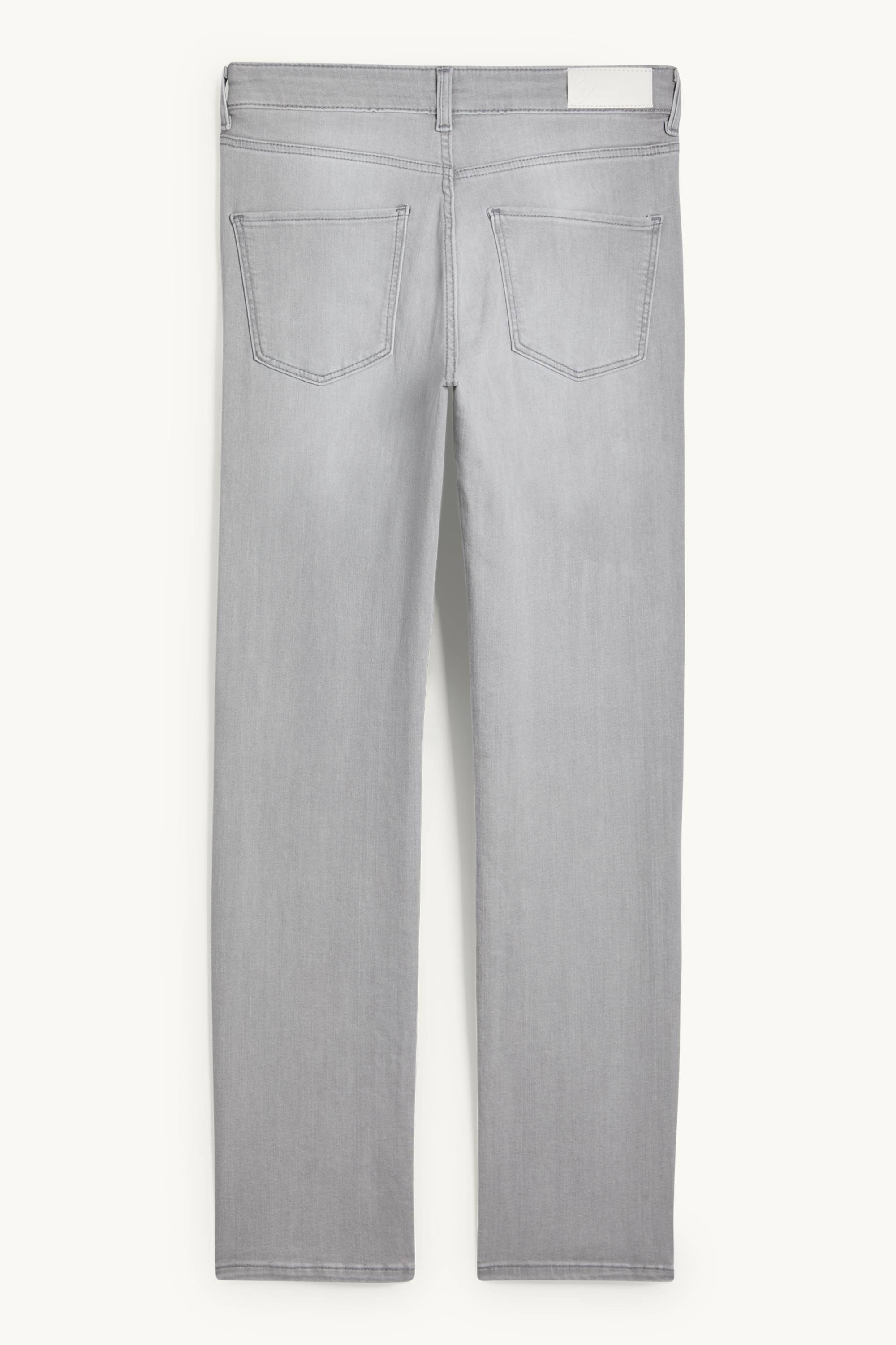 Straight jeans - mid-rise waist - LYCRA® denim-light gray