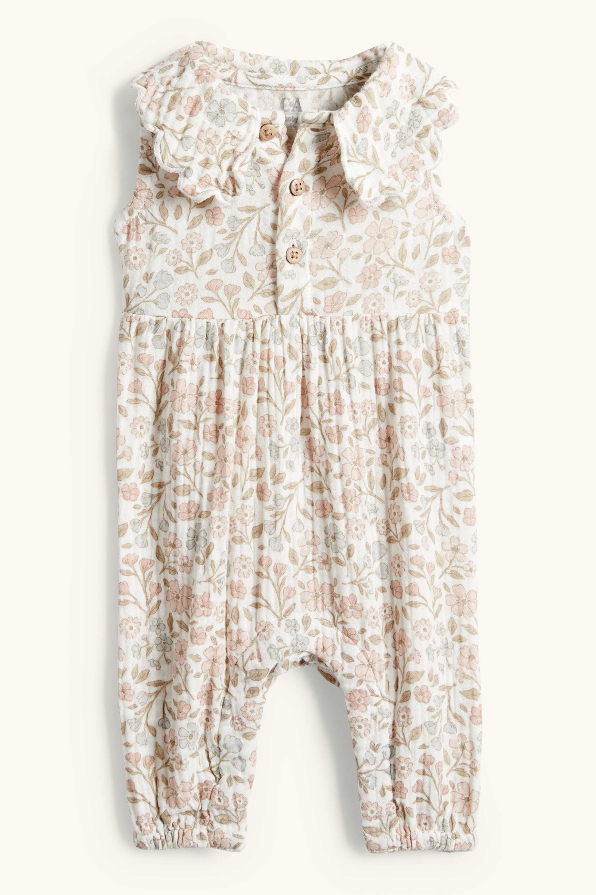 Floral - baby Jumpsuit cremewhite