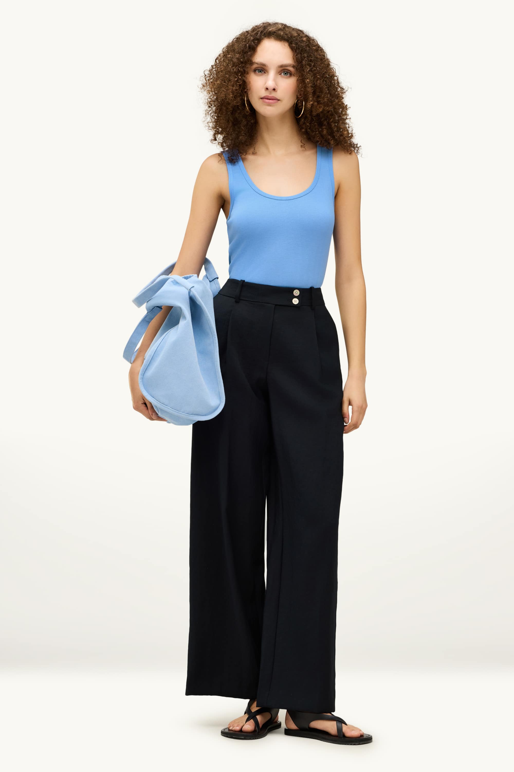 Top - ribbed blue
