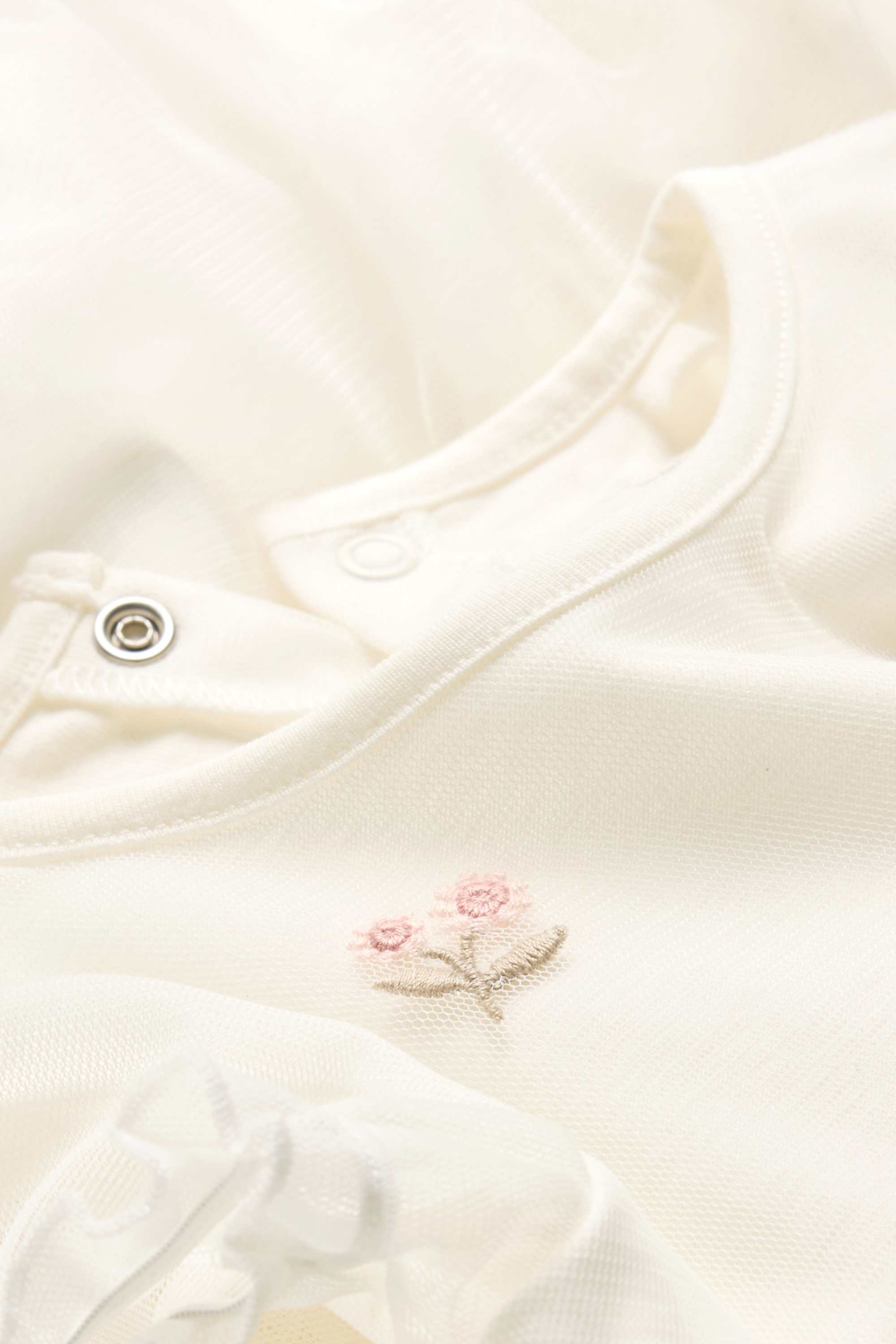 Floral - baby dress - party white