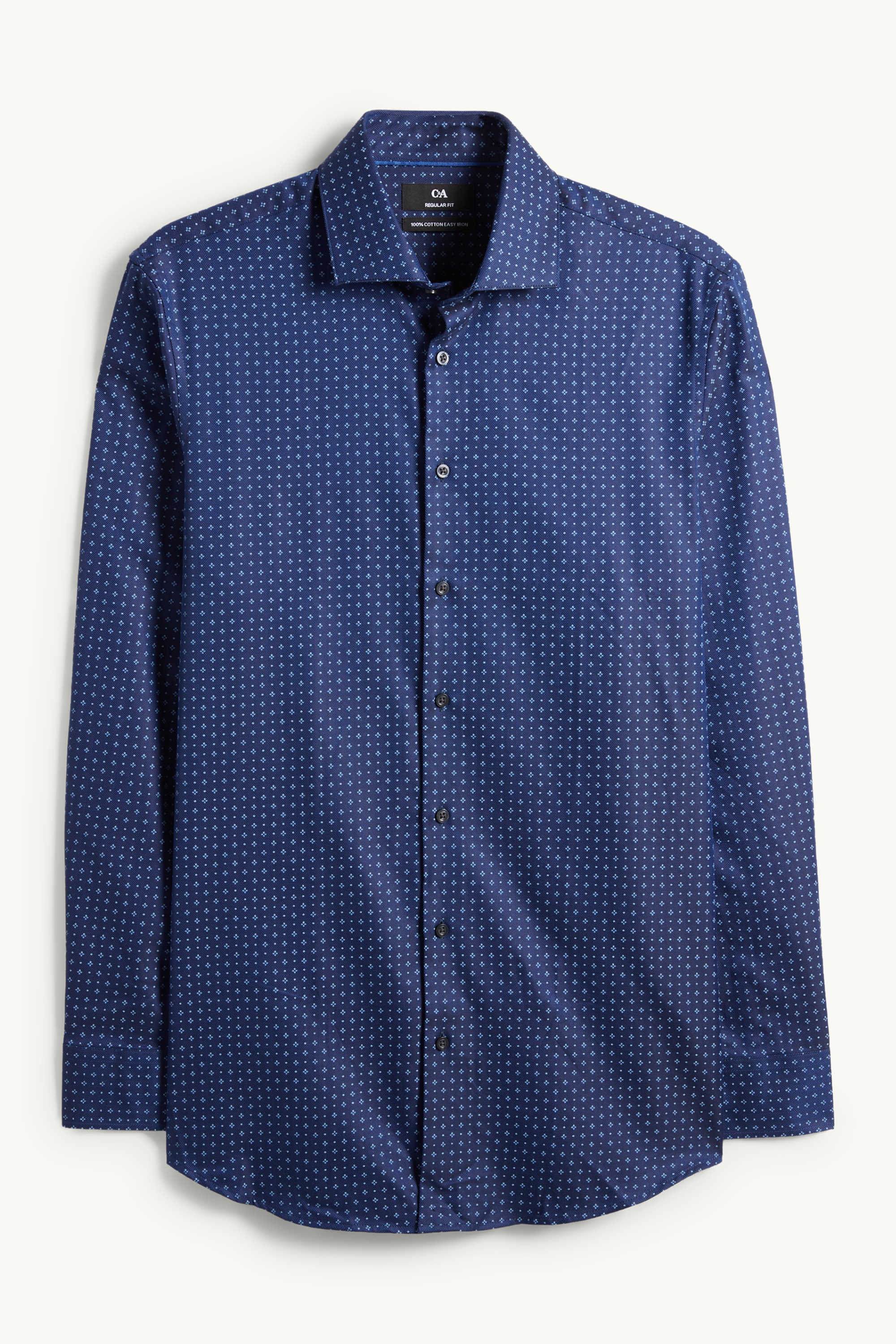 Business shirt - regular fit - cutaway collar - easy-iron dark blue