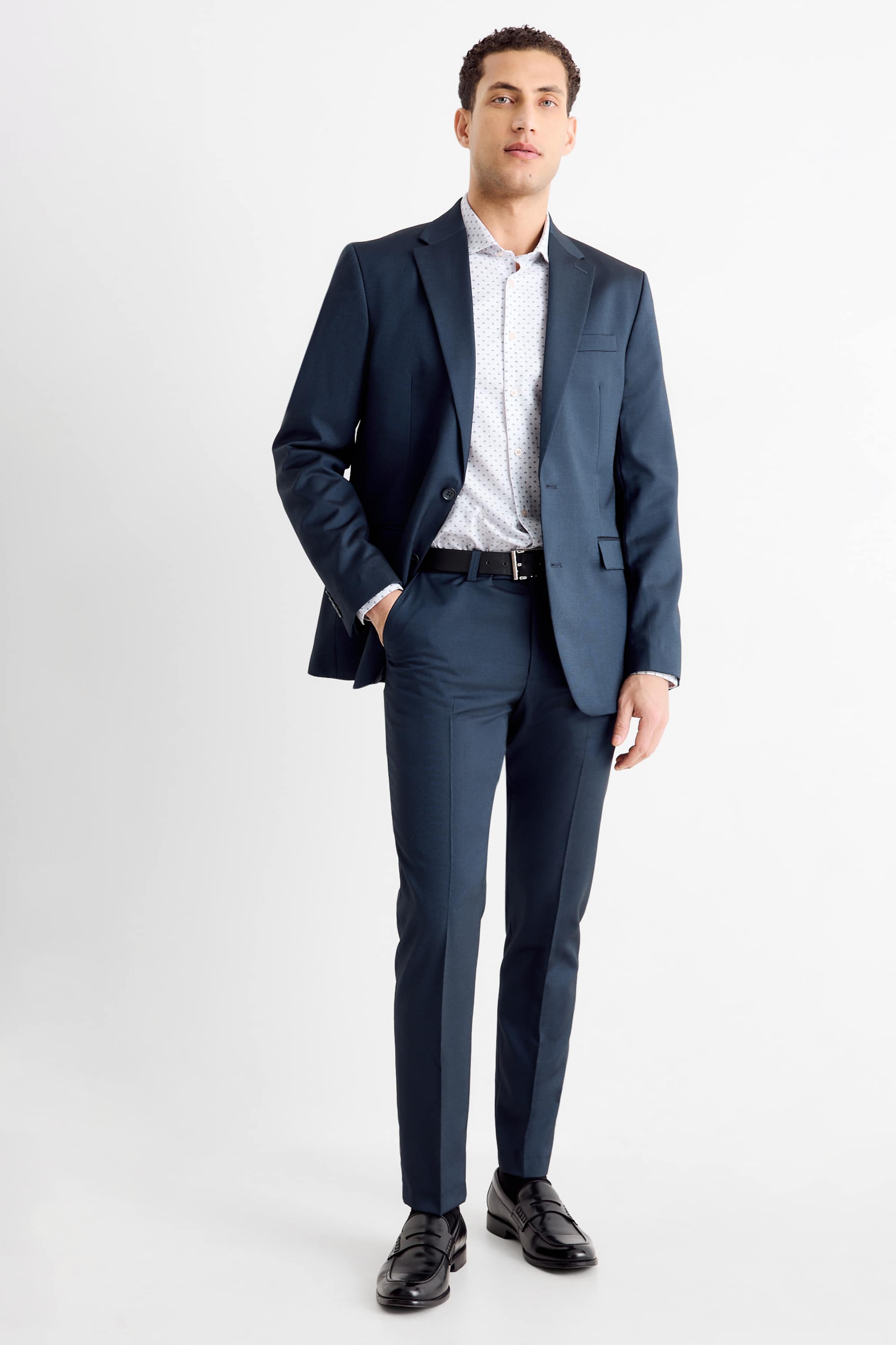 Business shirt - regular fit - cutaway collar - easy-iron white