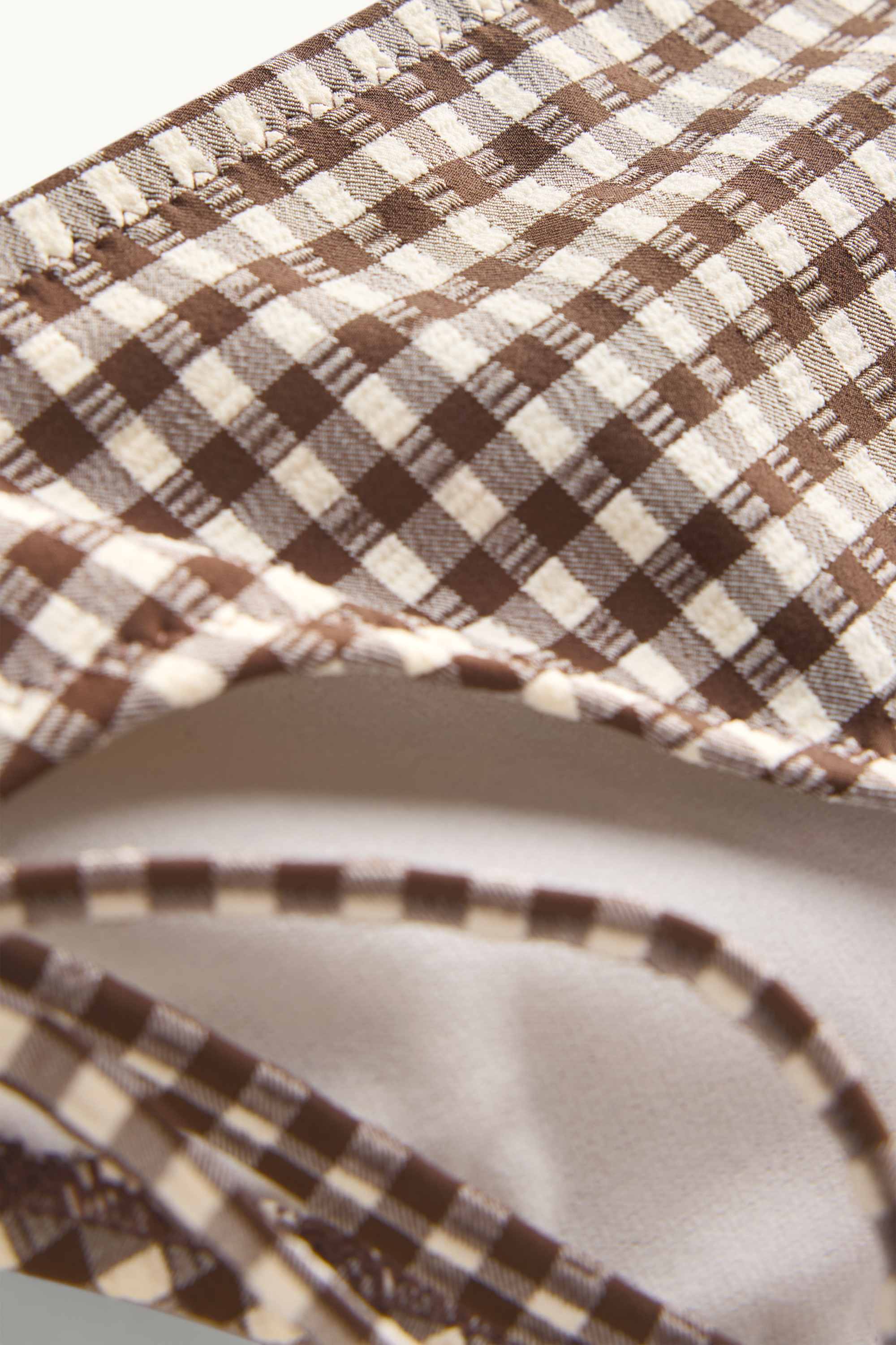 Bikini bottoms - low-rise waist - LYCRA® XTRA LIFE™ - check brown