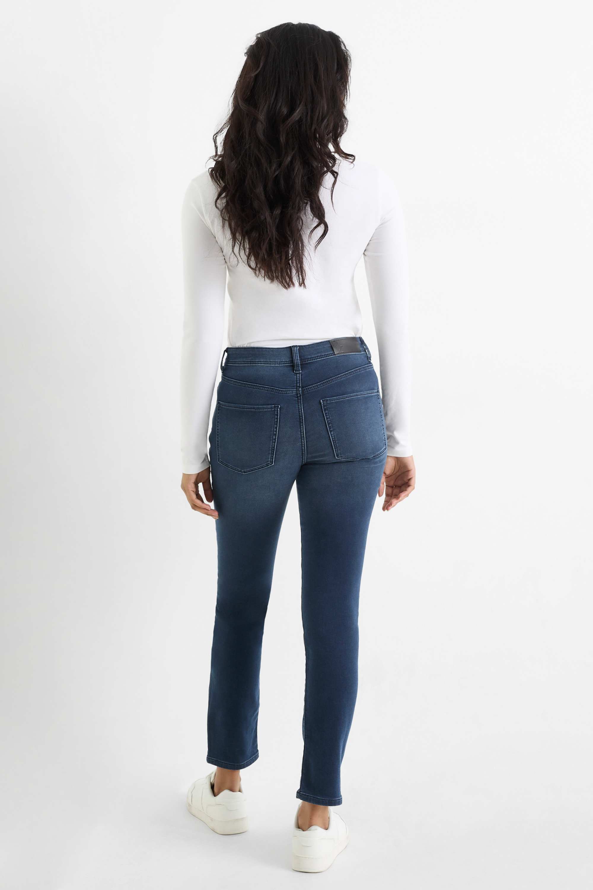 Slim jeans - mid-rise waist dark blue