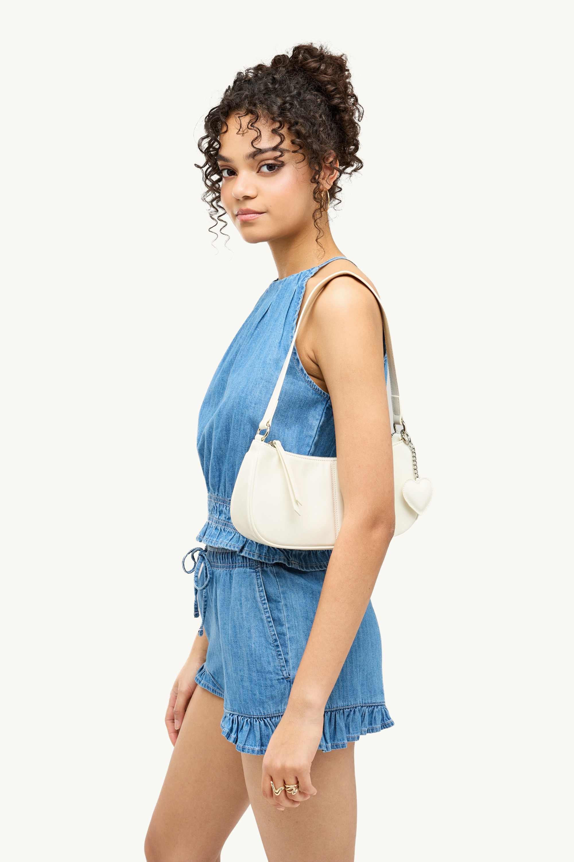 Shoulder bag - faux leather white