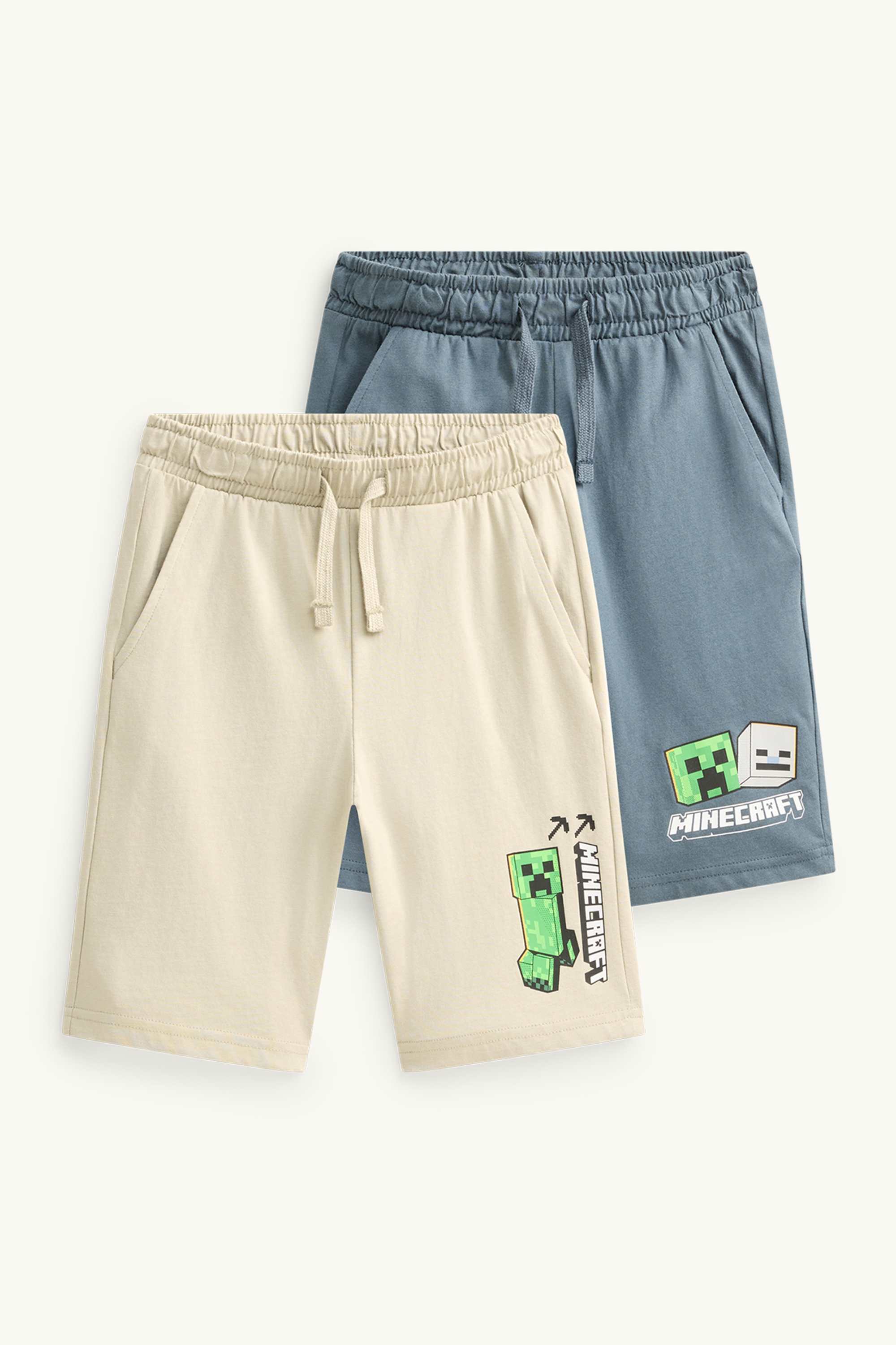 Multipack of 2 - Minecraft - Bermuda shorts blue / beige