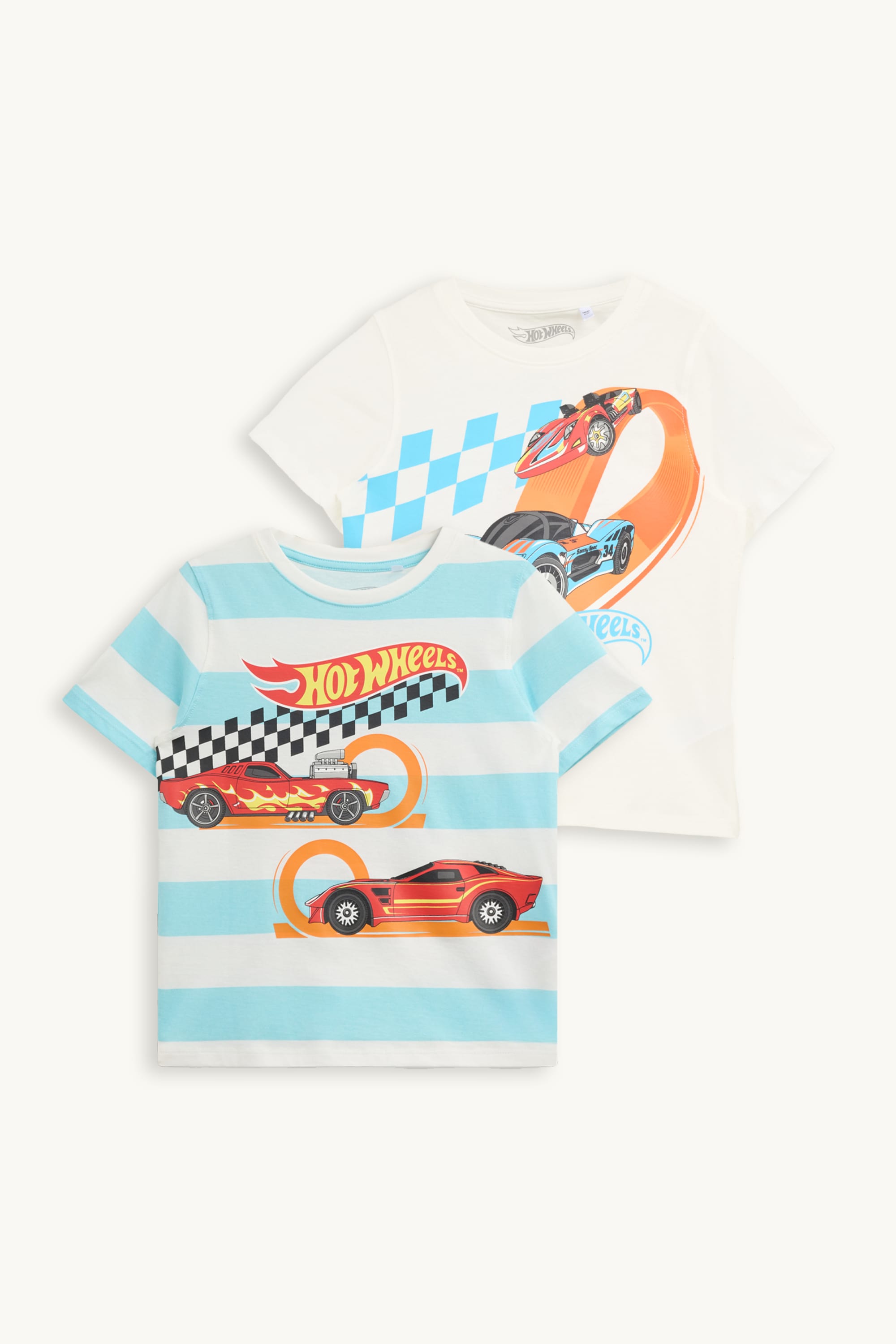 Multipack of 2 - Hot Wheels - short sleeve T-shirt - striped white / light blue