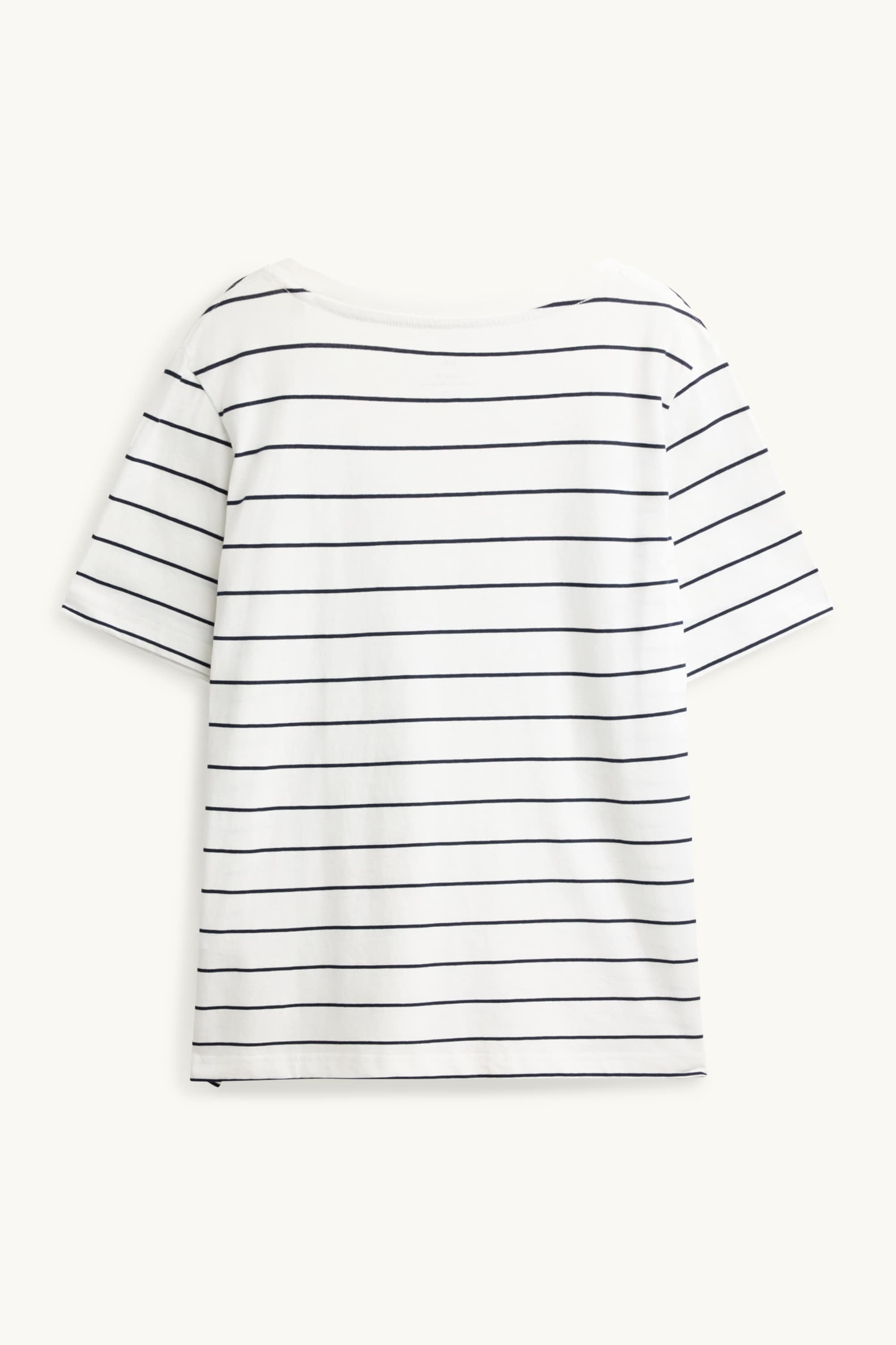 V-neck T-shirt - regular fit - striped white / black