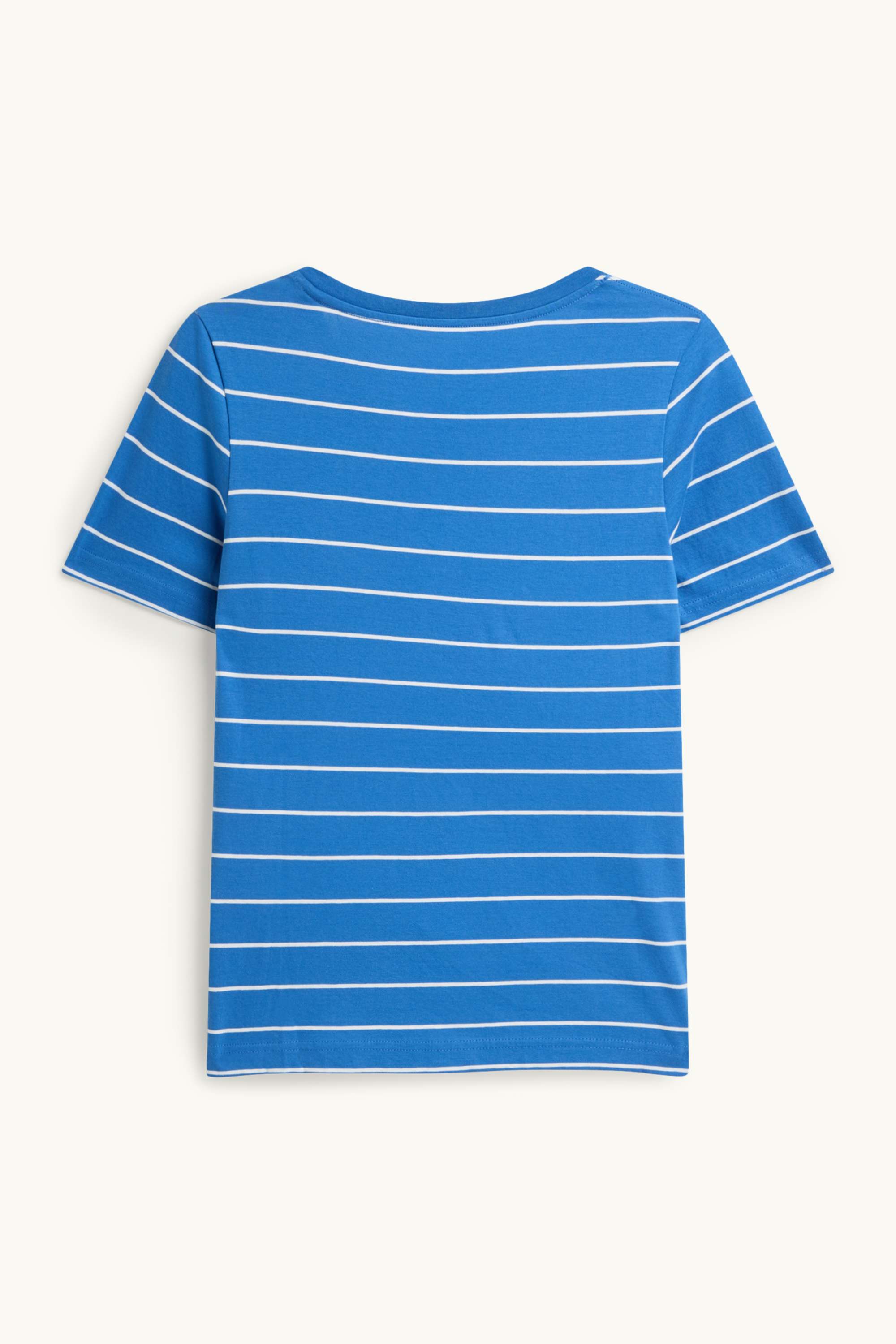 V-neck T-shirt - regular fit - striped blue