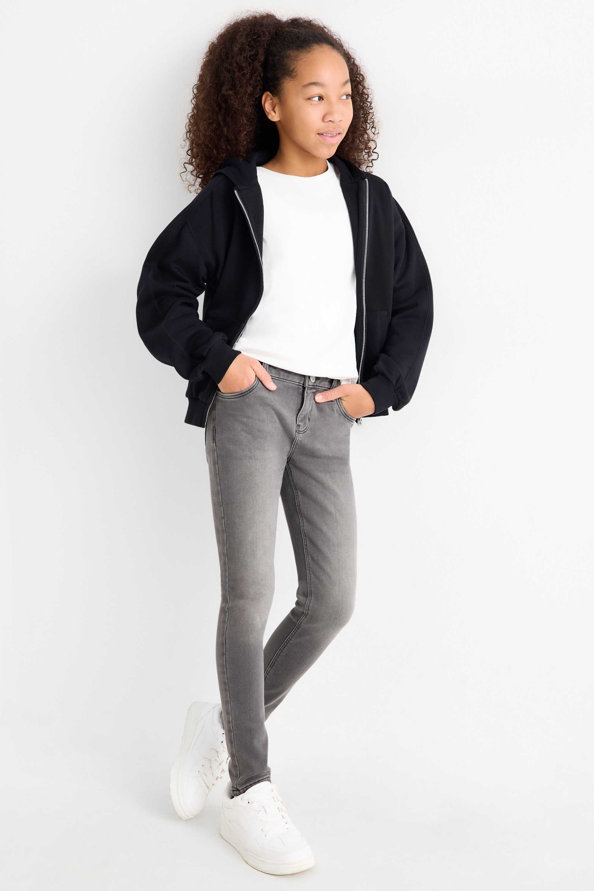 Skinny jeans - thermal jeans denim-gray