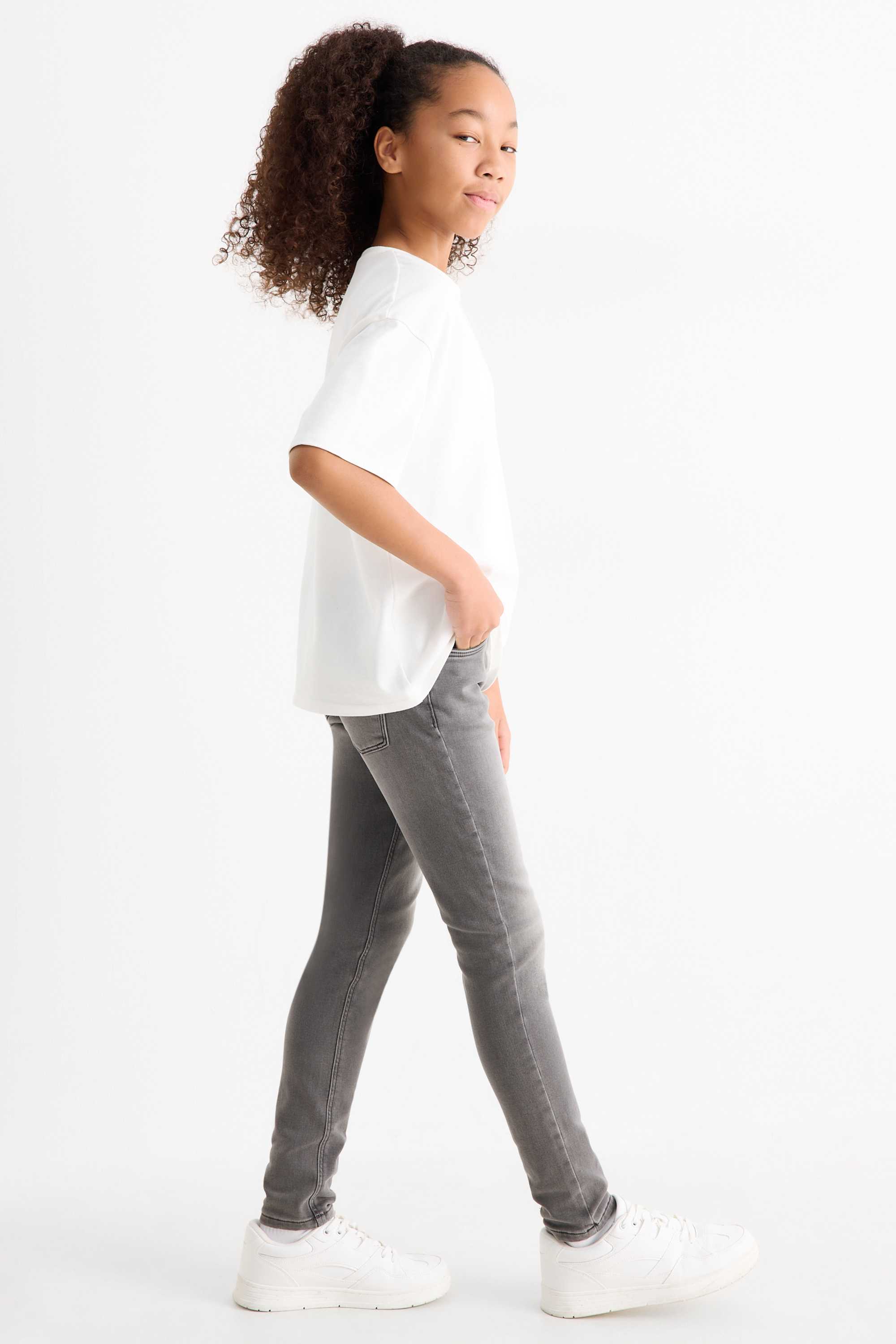 Skinny jeans - thermal jeans denim-gray