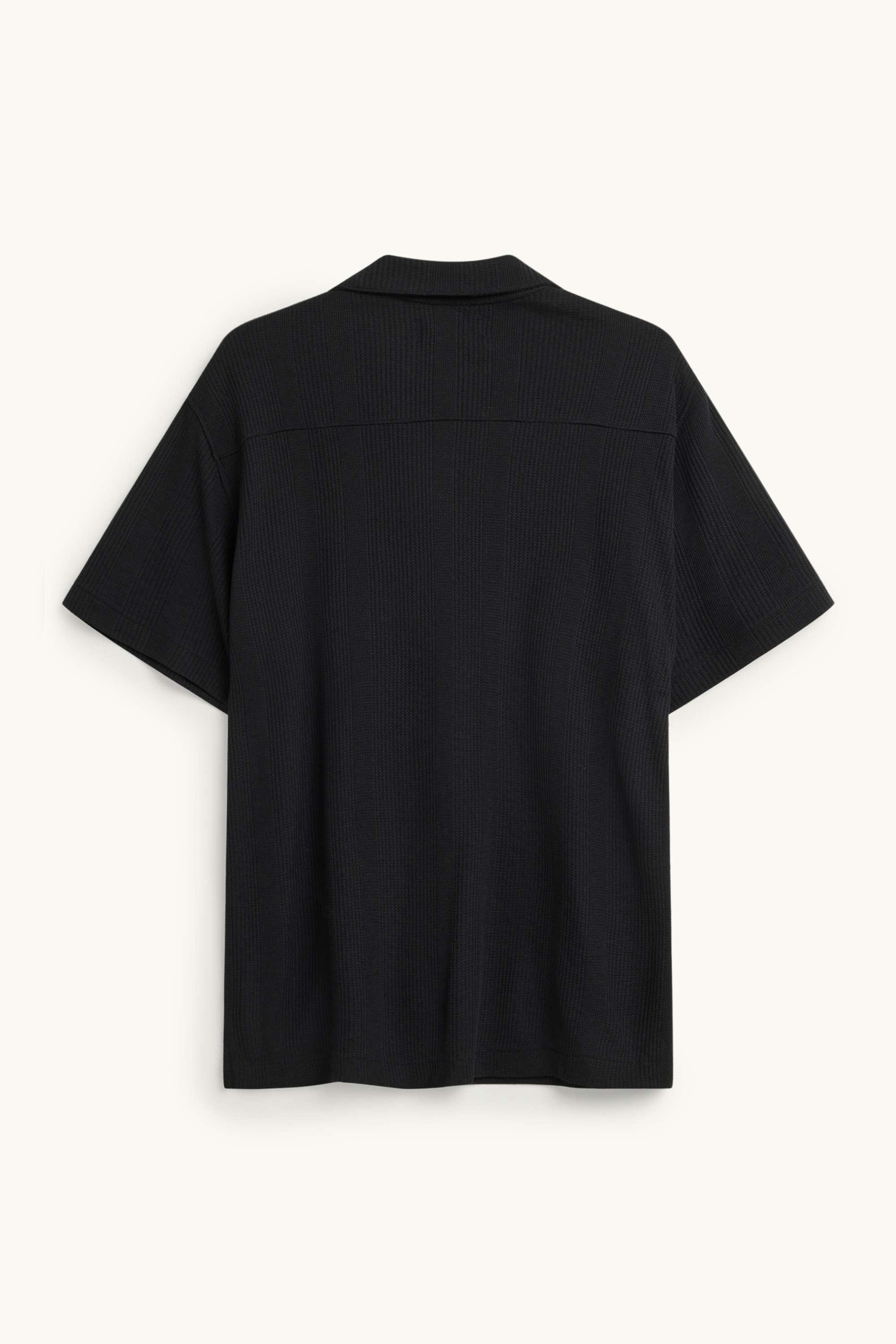 Shirt - regular fit - lapel collar - textured black