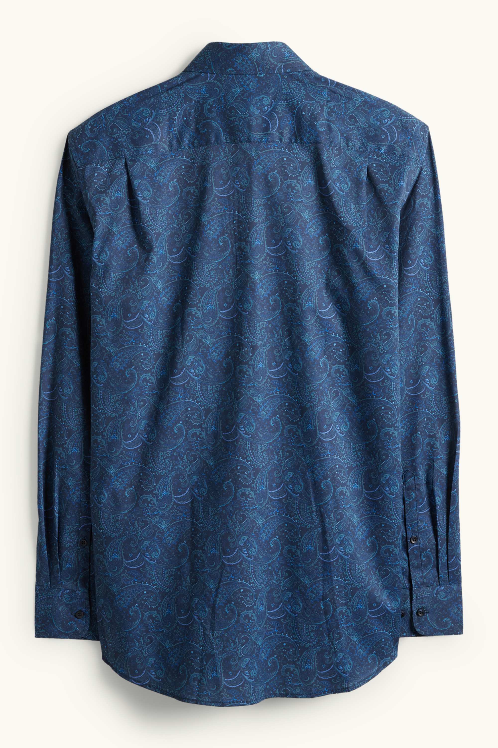 Business shirt - regular fit - kent collar - easy-iron - patterned dark blue