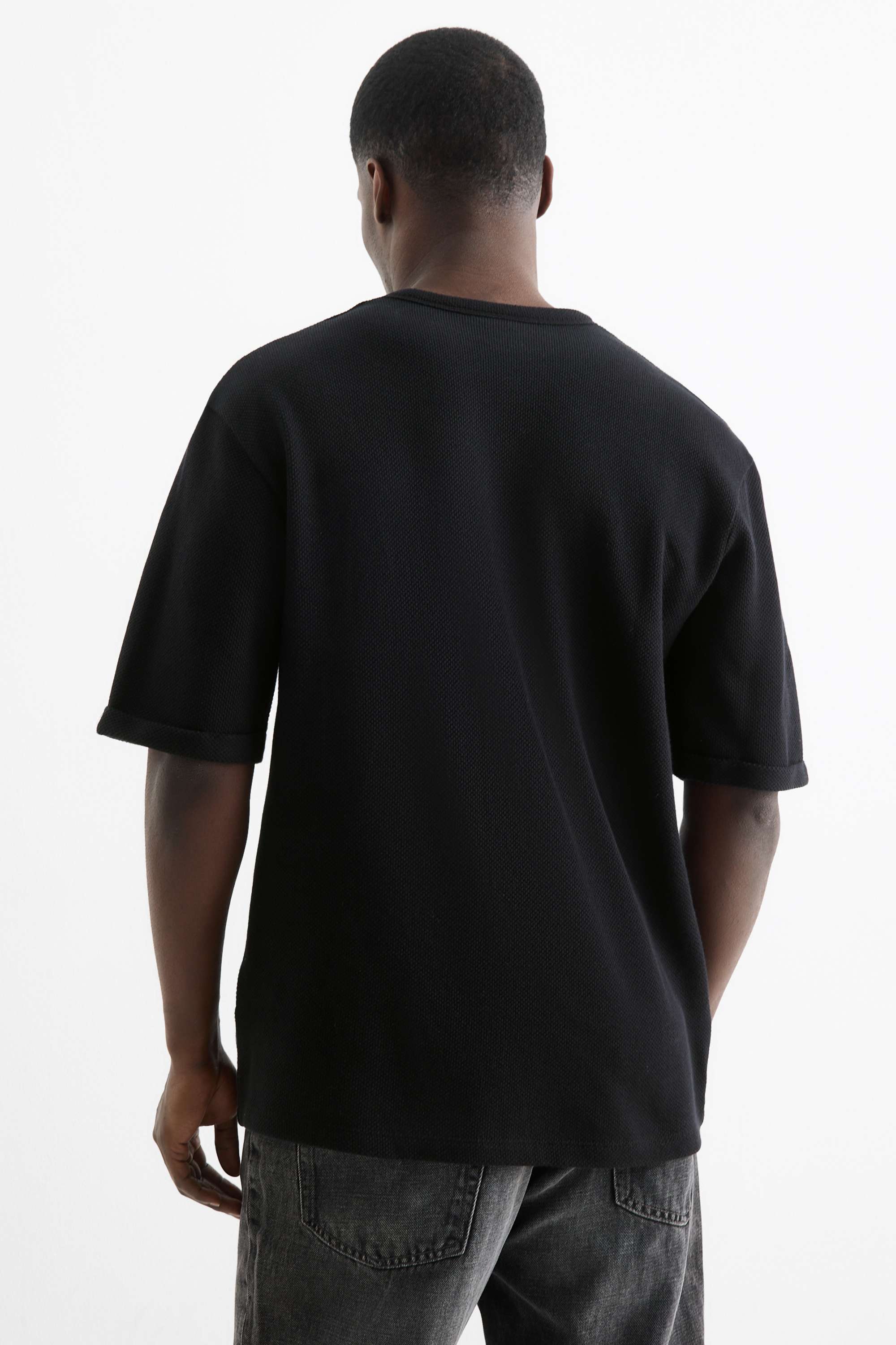 T-shirt - relaxed fit - textured black