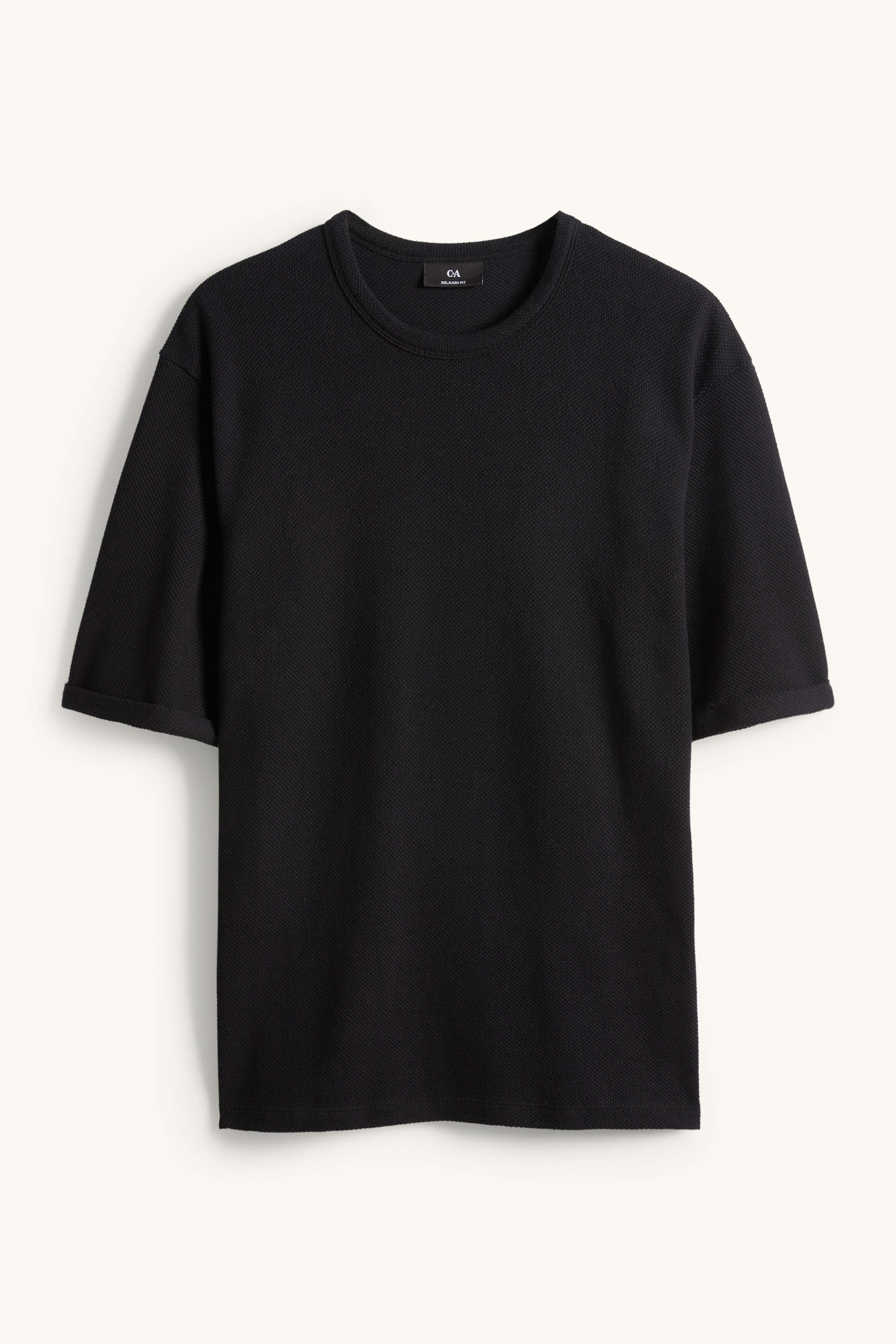 T-shirt - relaxed fit - textured black