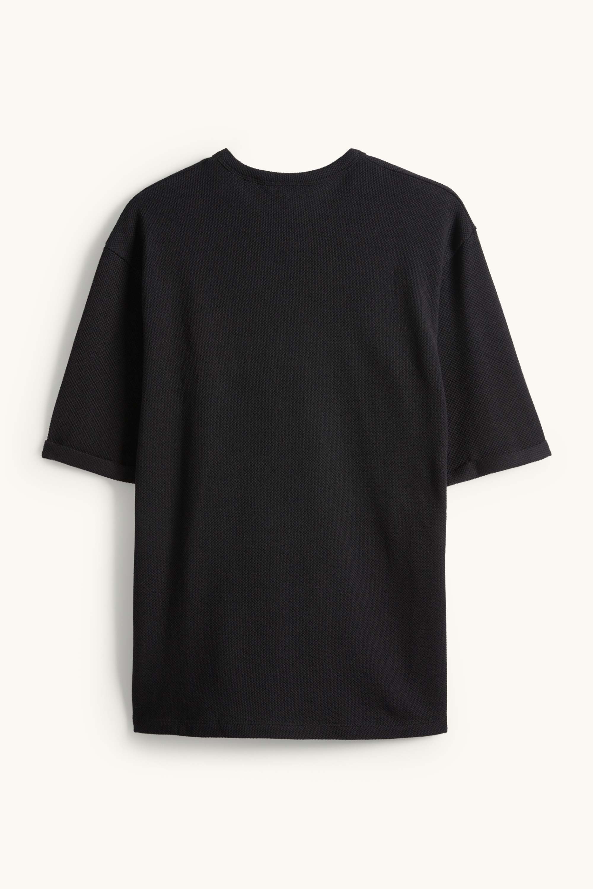 T-shirt - relaxed fit - textured black