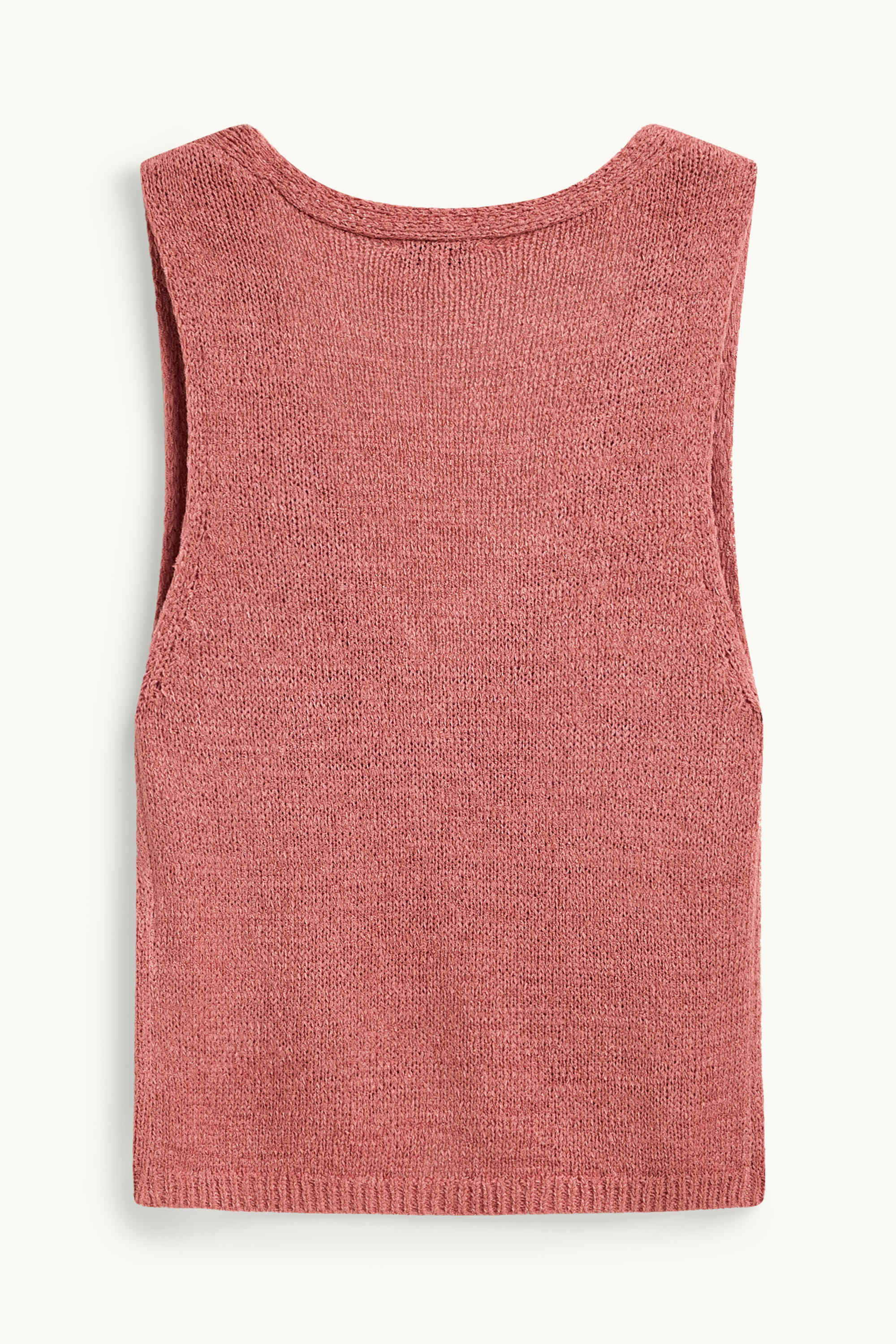 Knitted waistcoat - skinny rib terracotta