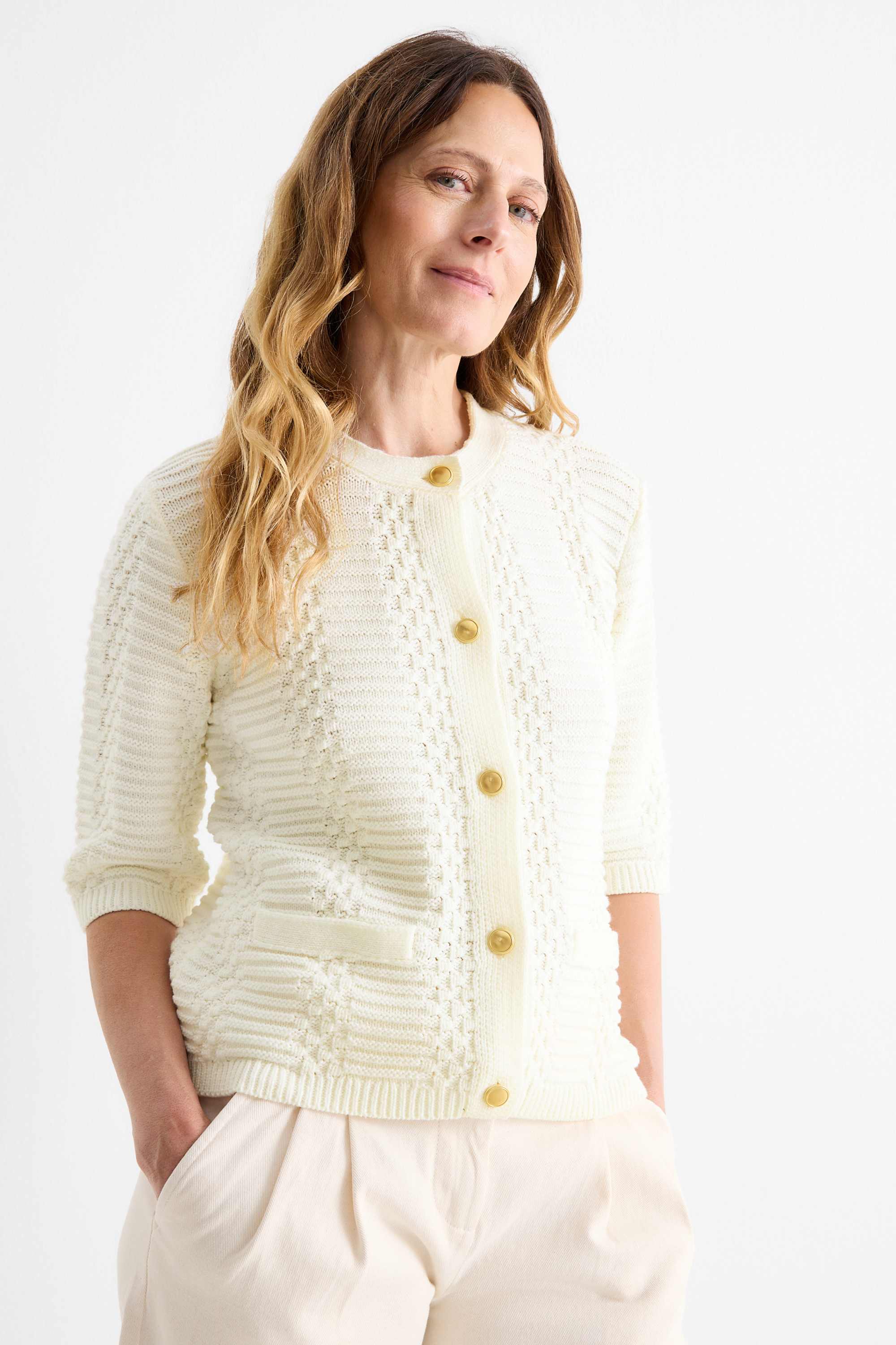 Cardigan - textured white