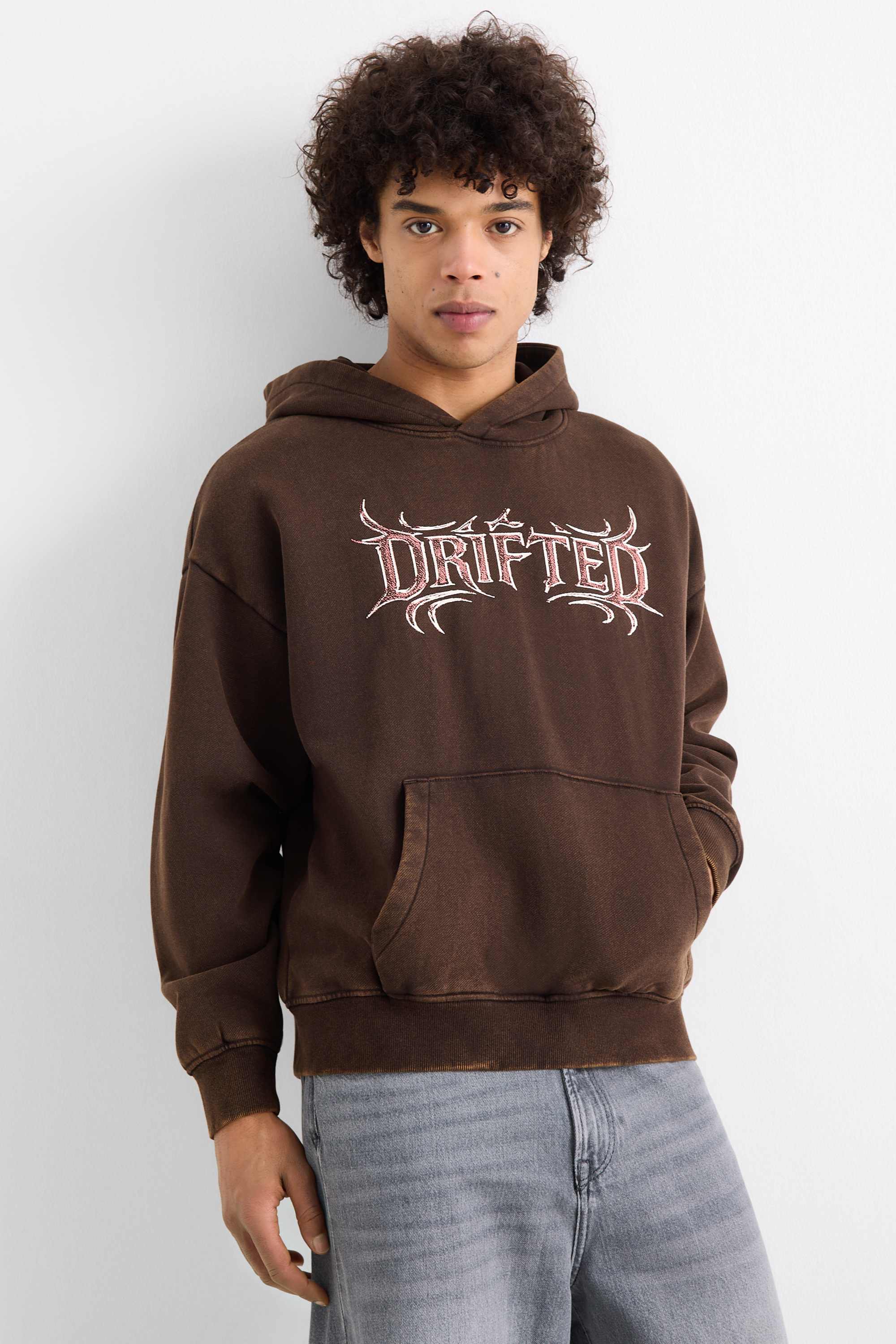 Oversized hoodie dark brown