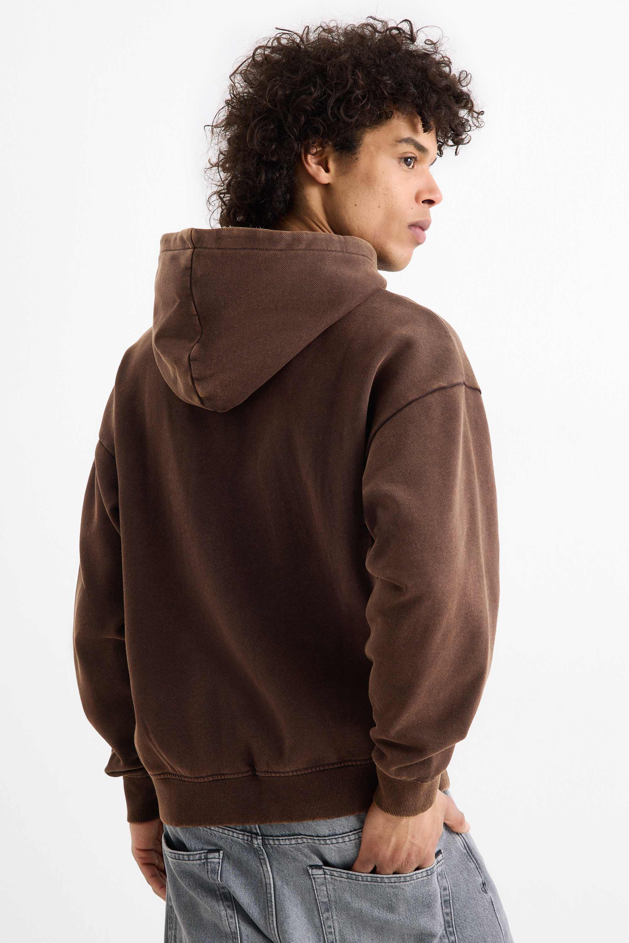 Oversized hoodie dark brown