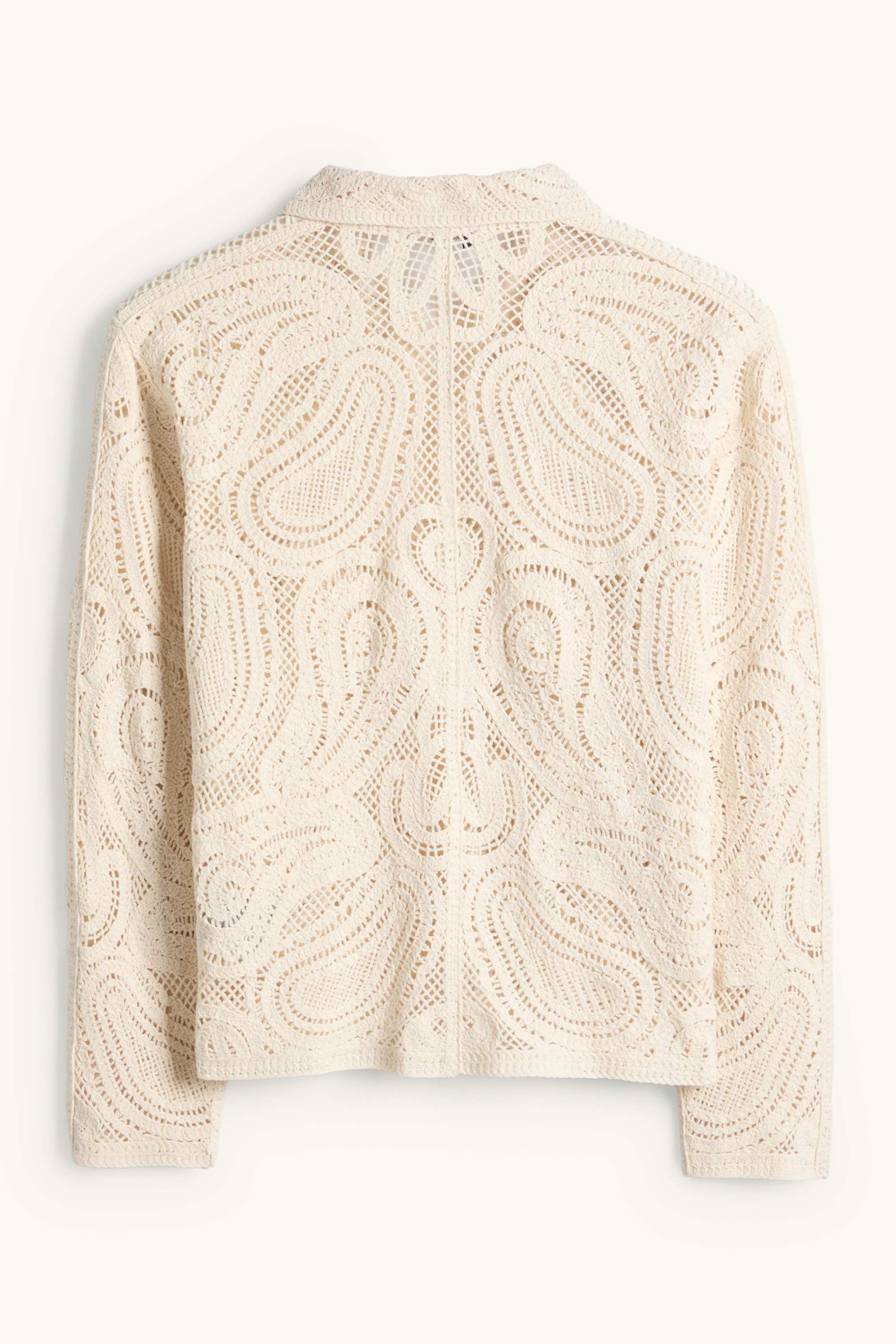 Crocheted cardigan cremewhite