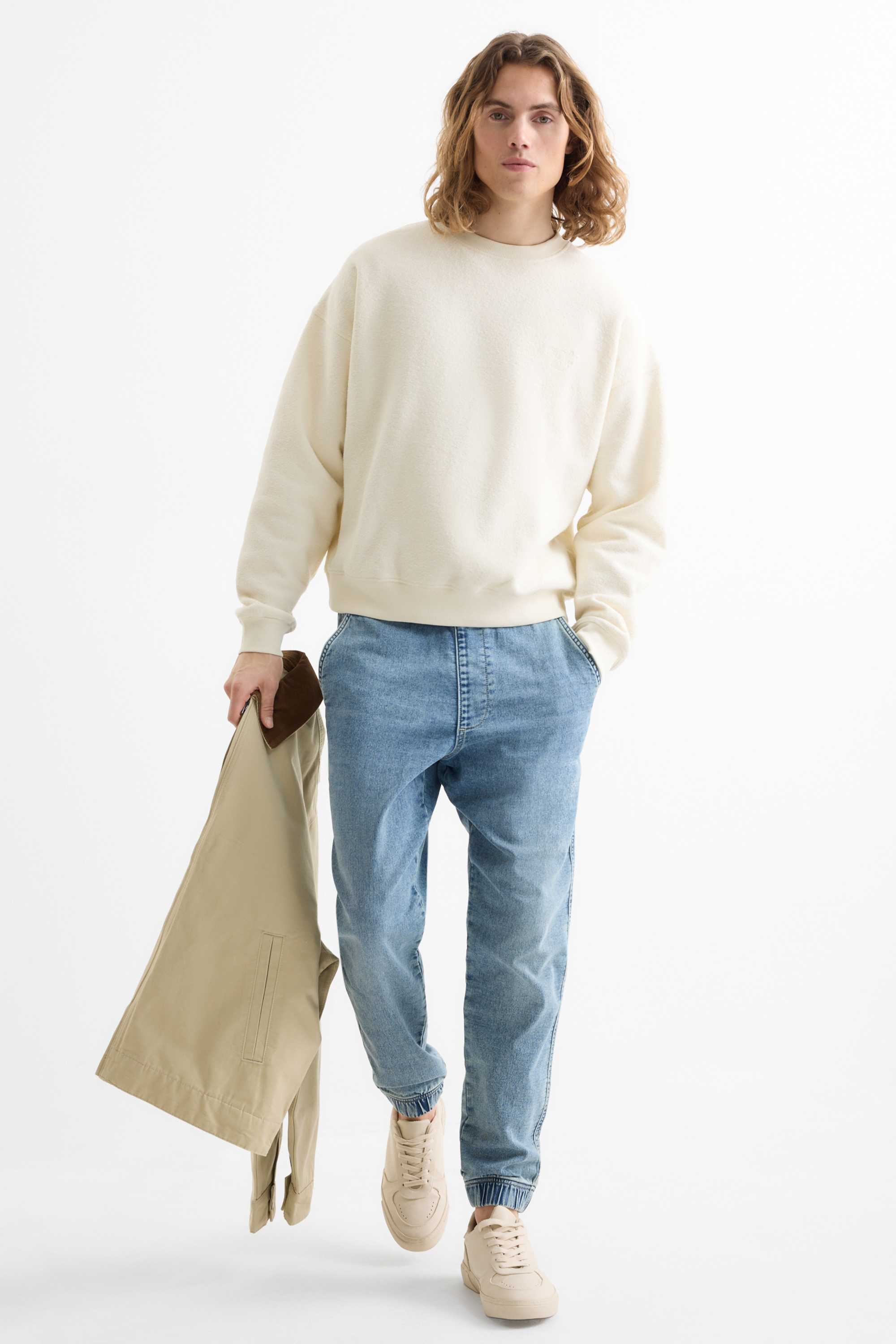 Sweatshirt - textured creme