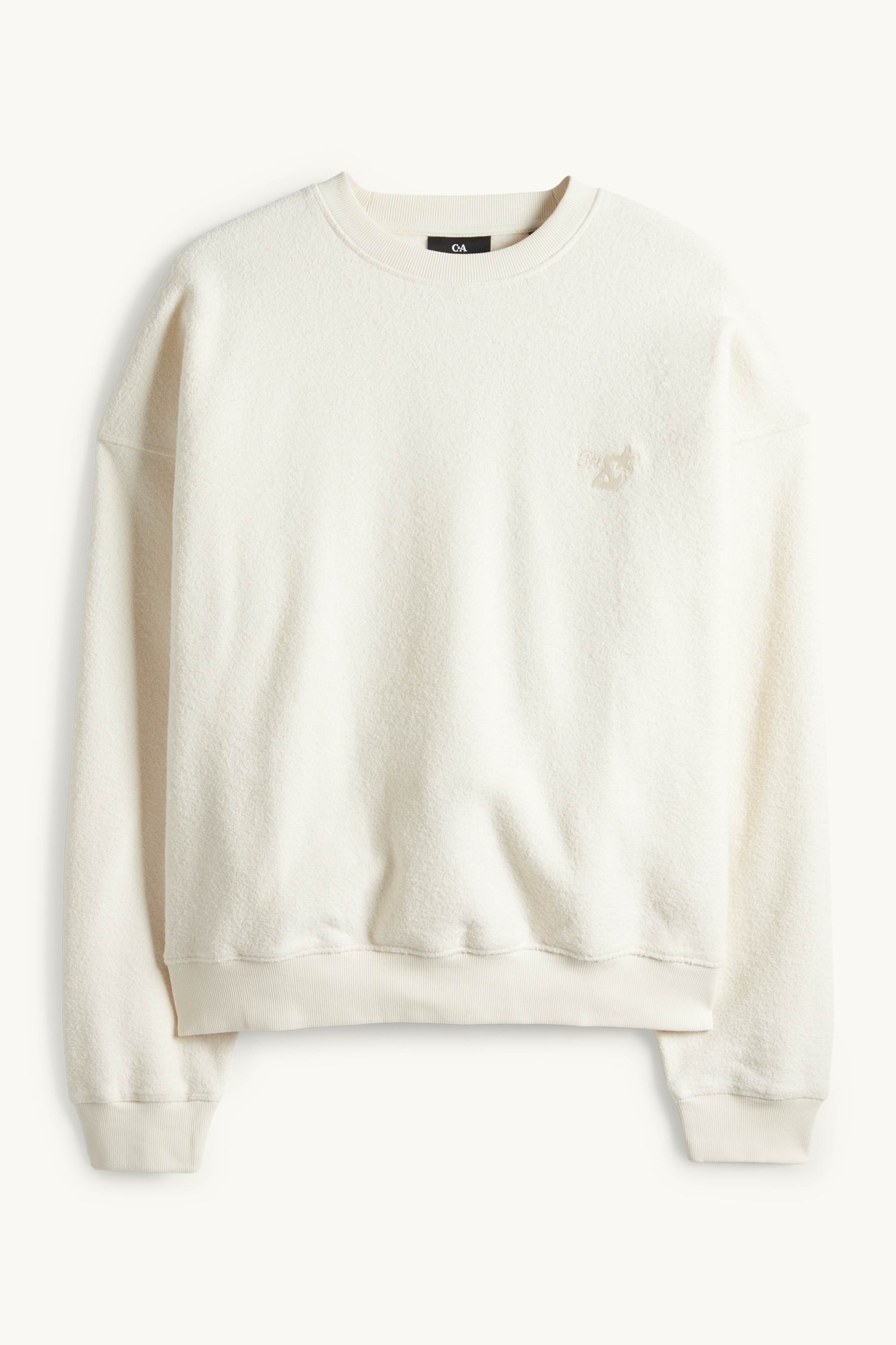 Sweatshirt - textured creme